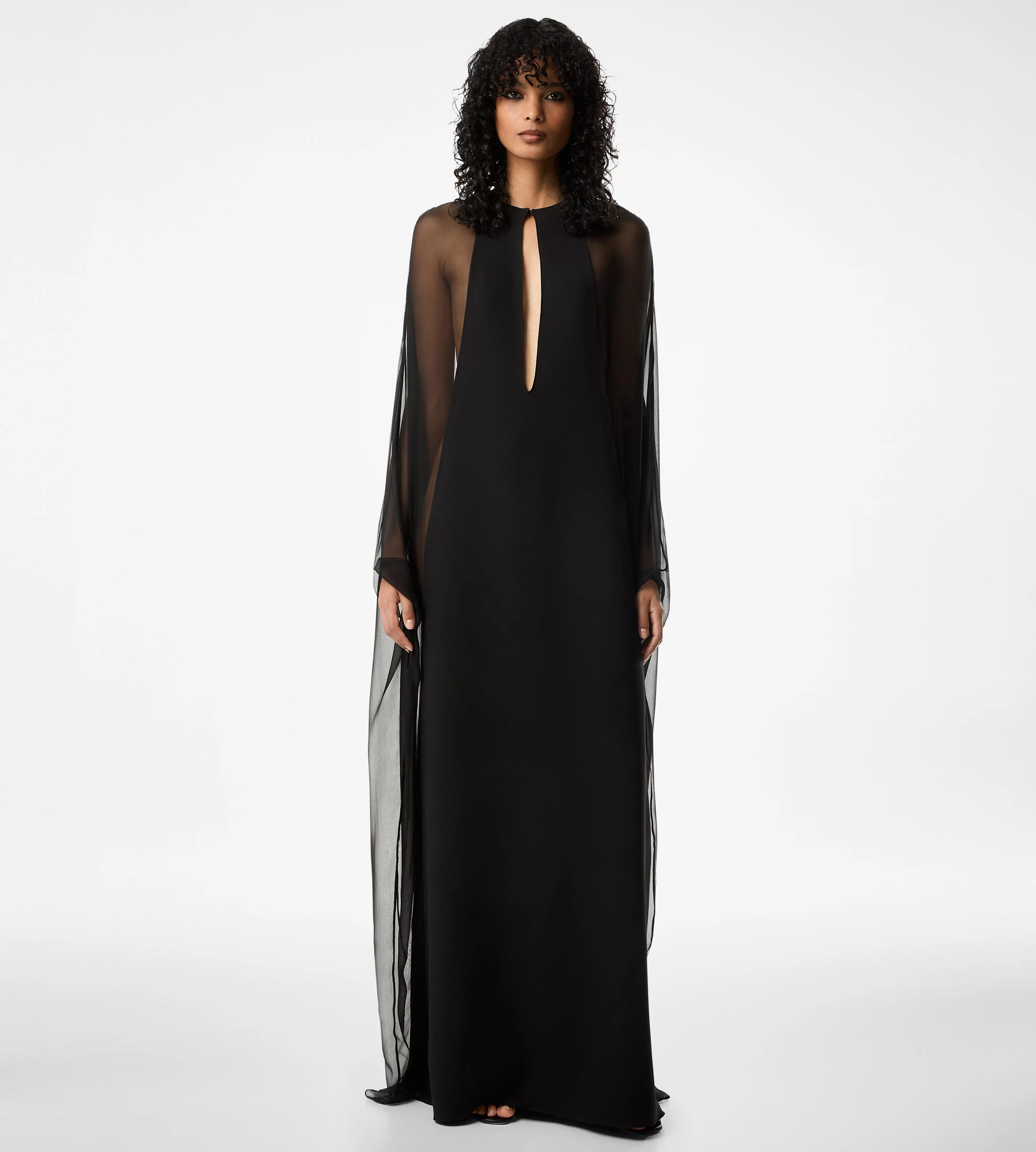 TOM FORD SILK CREPE CHIFFON KAFTAN BLACK^WOMEN | WOMEN | WOMEN | WOMEN Evening | Dresses | JETSETTER EDIT | SPRING 24