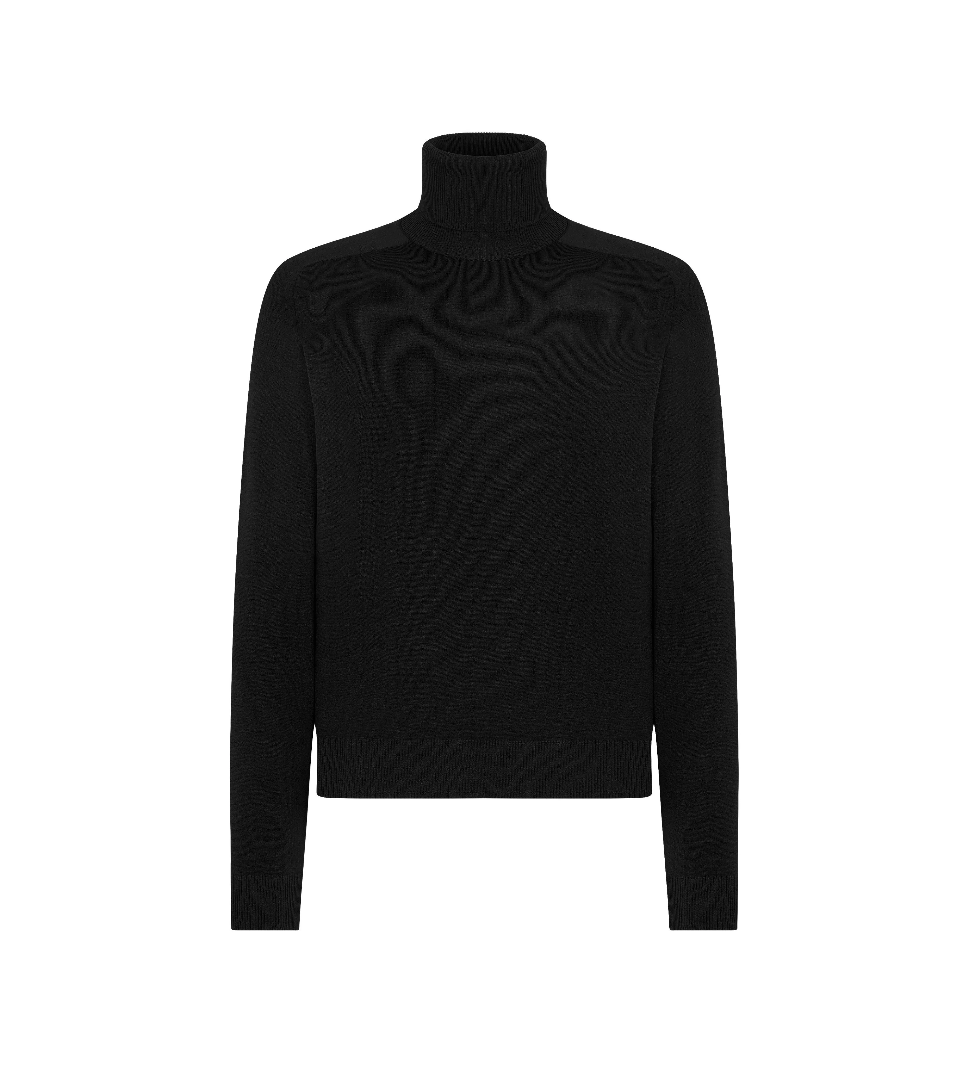 TOM FORD SILK DOUBLE FACE ROLL NECK BLACK^MEN Knitwear