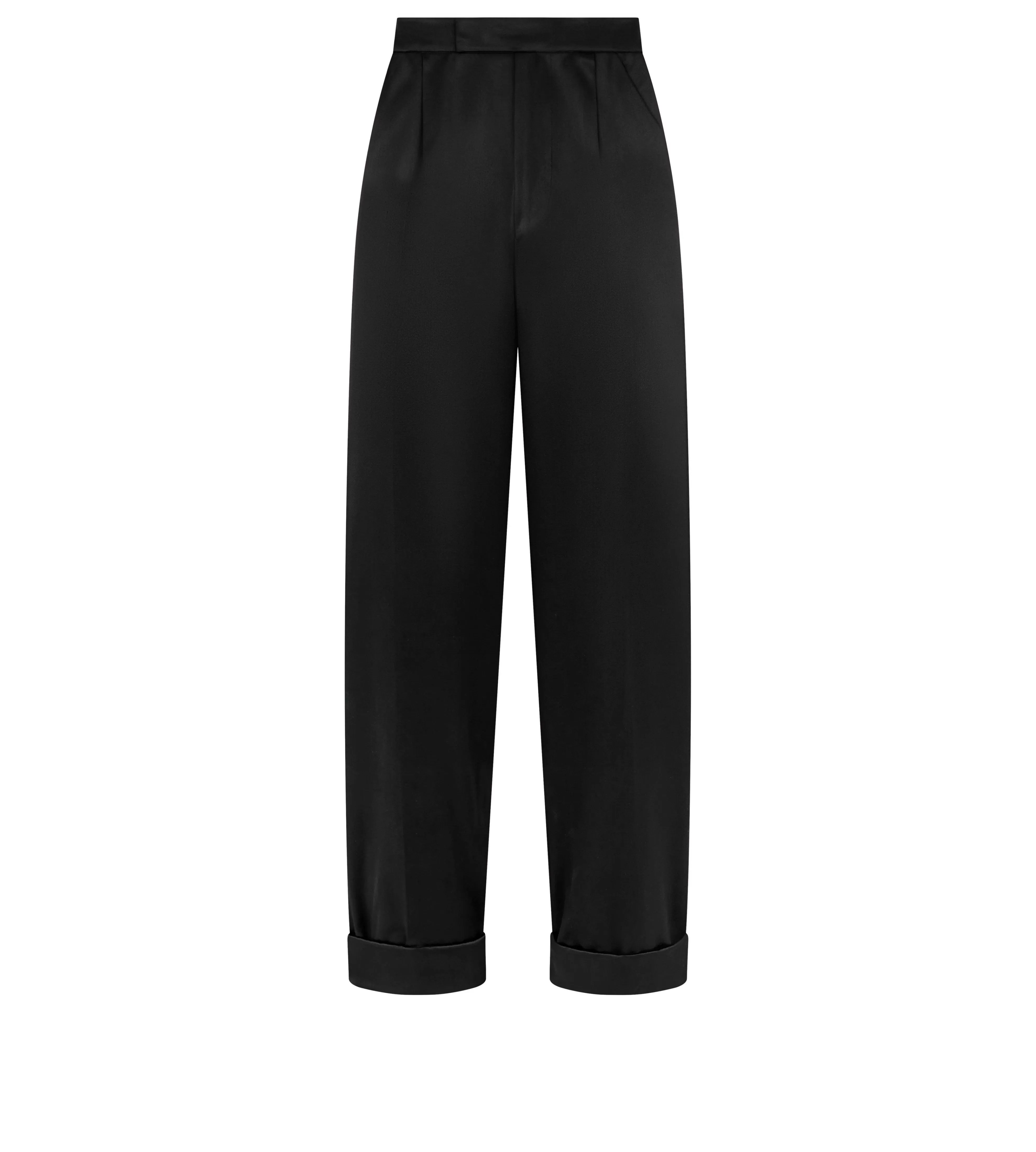 TOM FORD SILK DUCHESSE BOYFRIEND FIT TAILORED PANTS BLACK^WOMEN Pants & Shorts