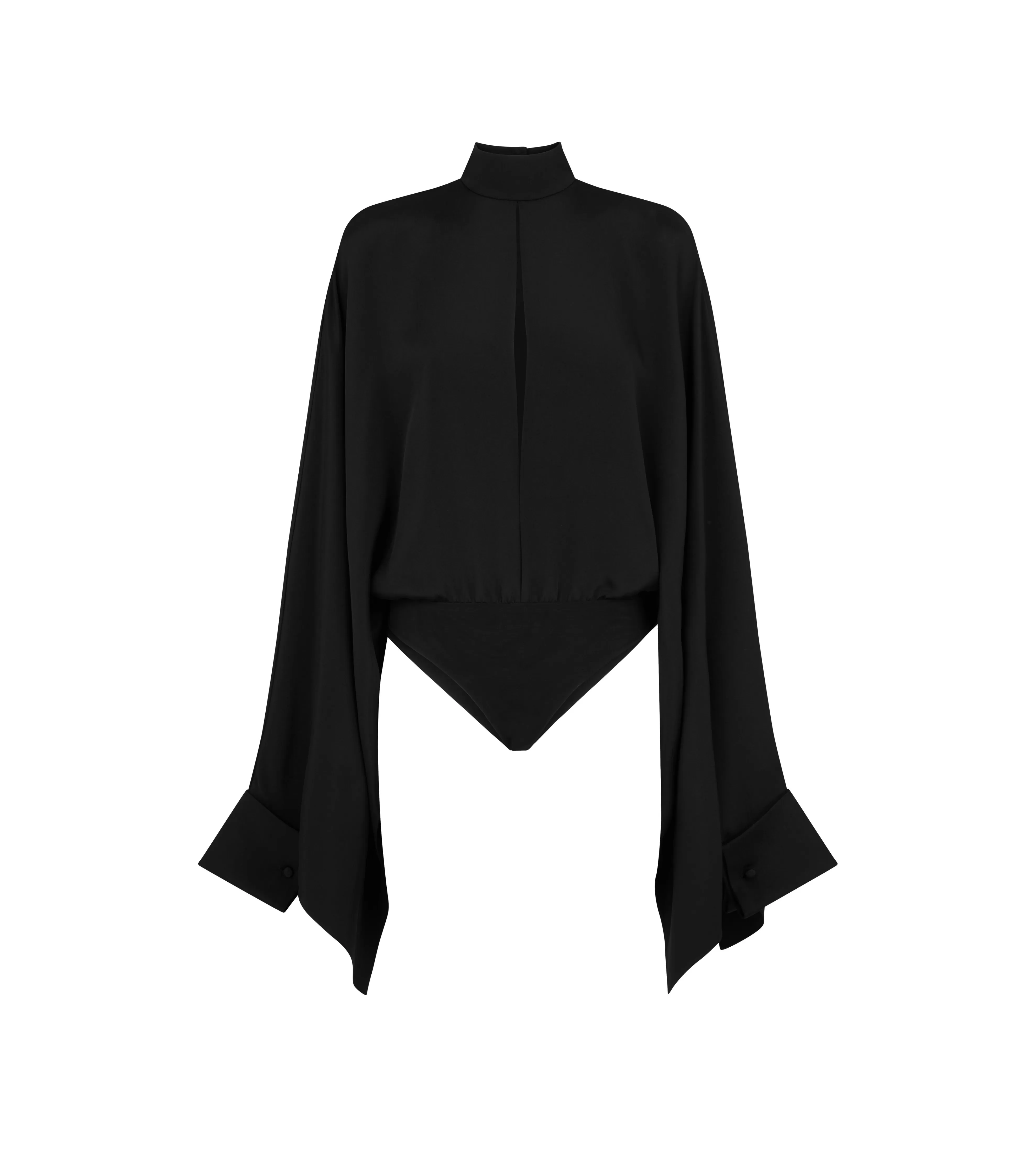 TOM FORD SILK MAROCCAINE WIDE SLEEVE TOP BLACK^WOMEN Tops