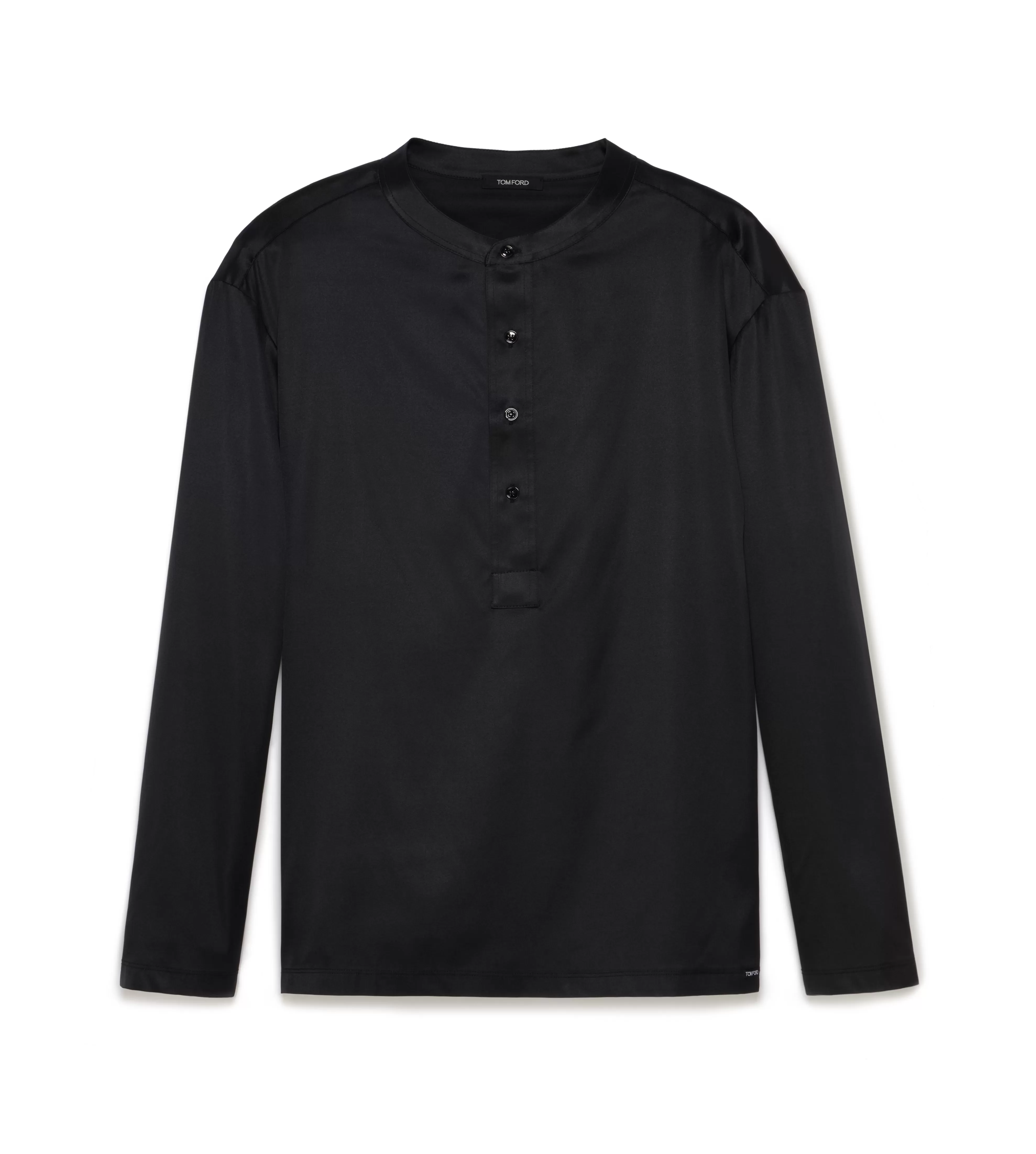 TOM FORD SILK PAJAMA HENLEY BLACK^MEN T-SHIRTS