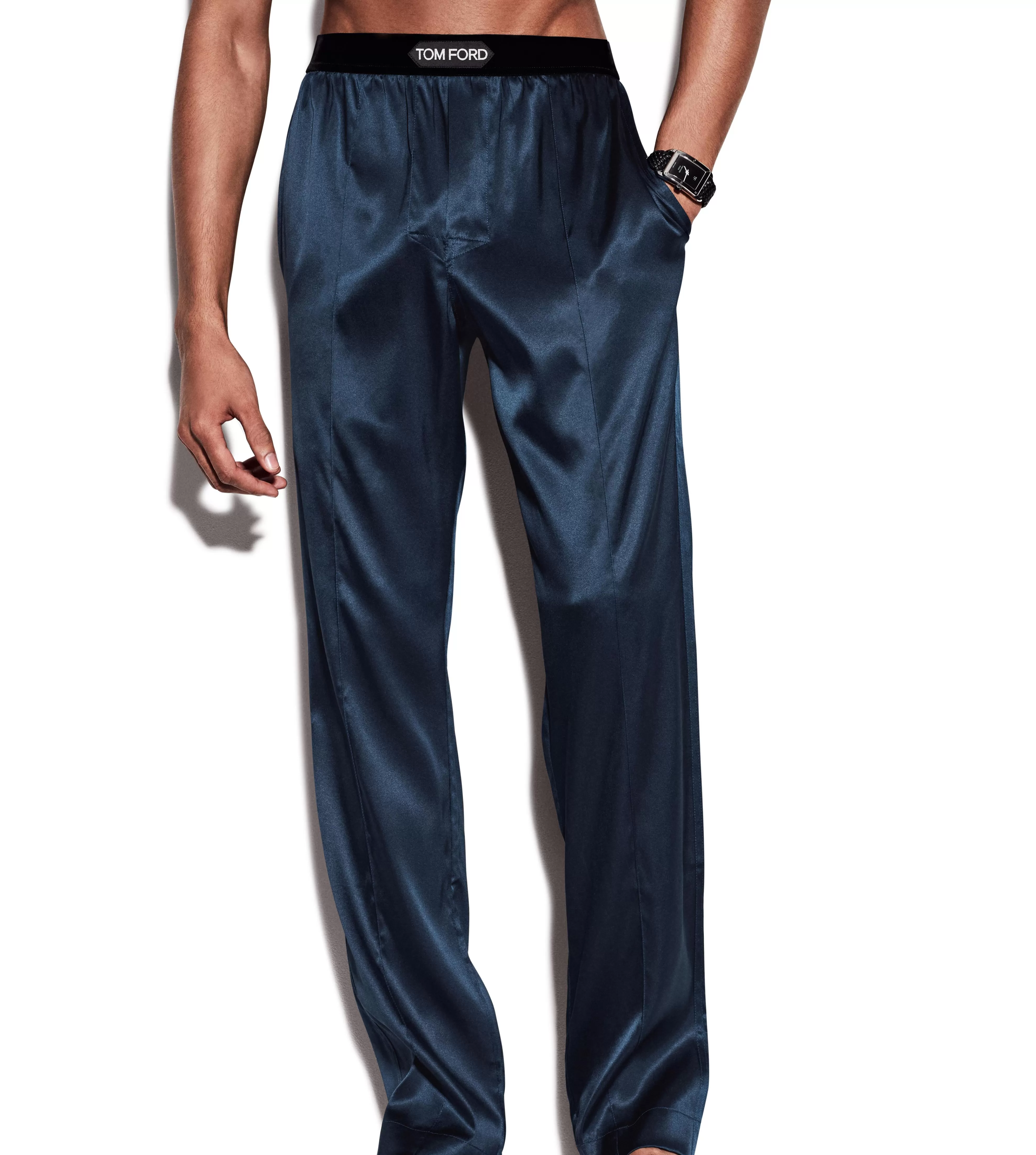 TOM FORD SILK PAJAMA PANTS DEEP OCEAN^MEN PAJAMA PANTS & LONG JOHNS