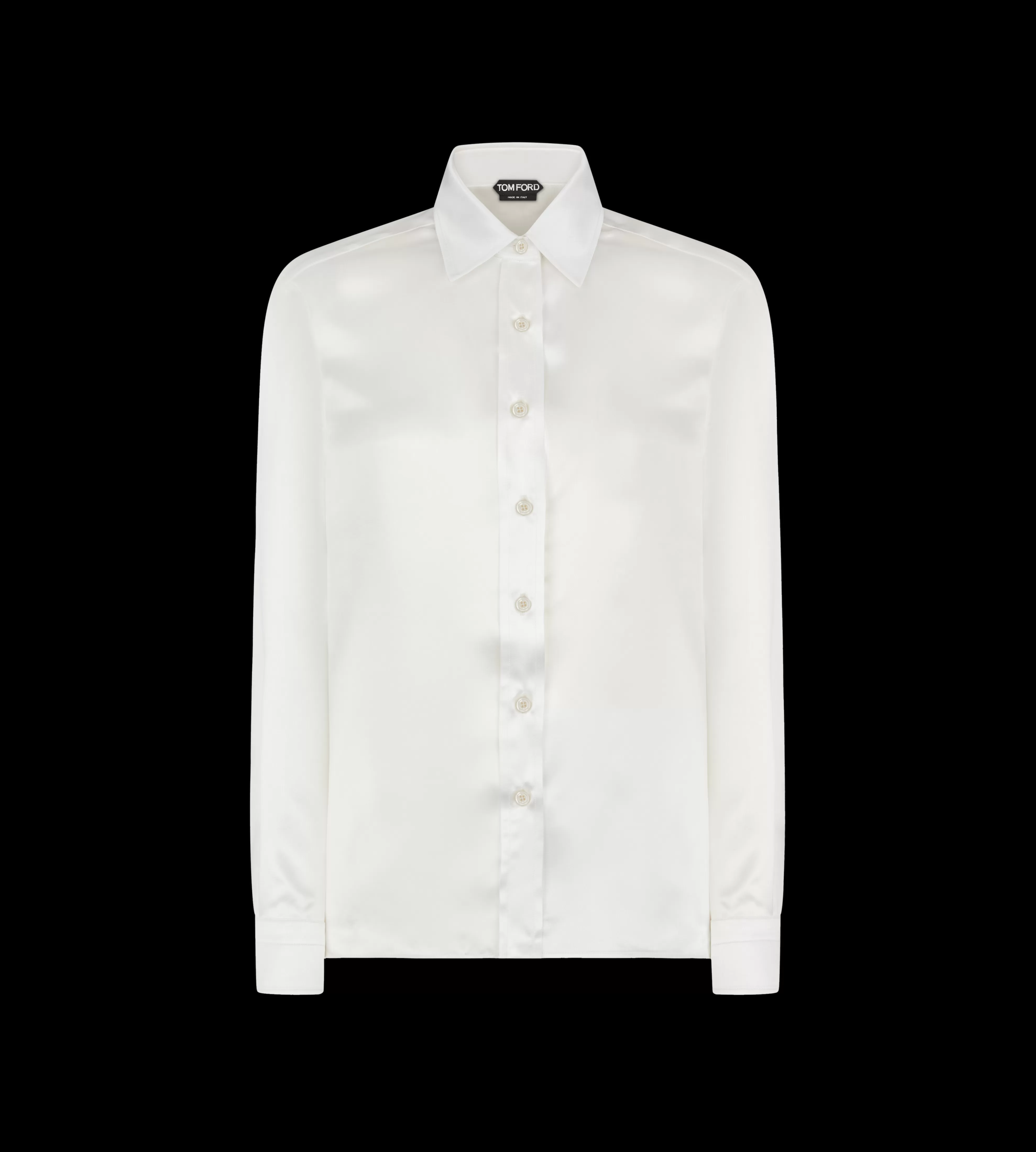 TOM FORD SILK SATIN SHIRT ECRU^WOMEN SPRING 24