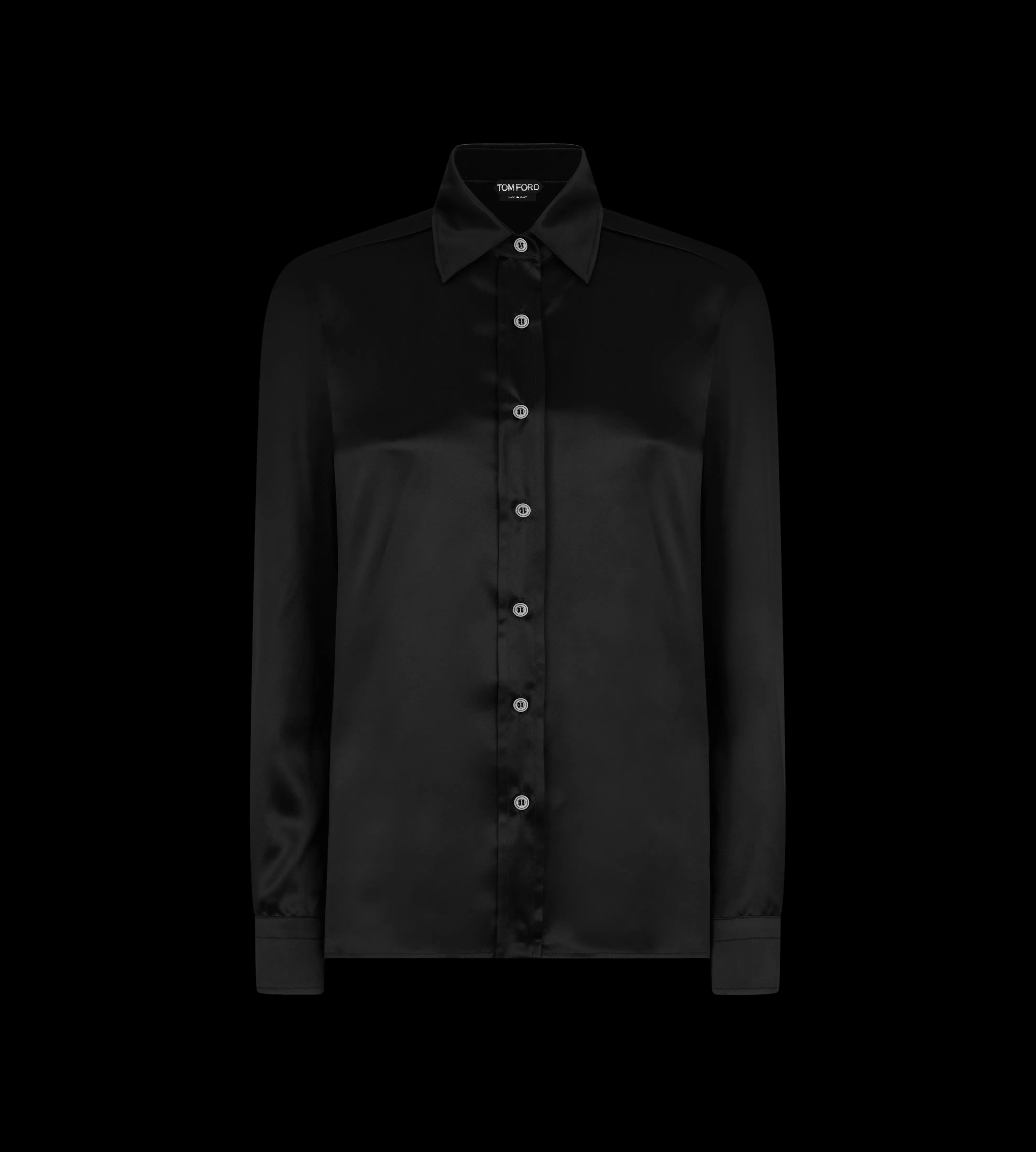 TOM FORD SILK SATIN SHIRT BLACK^WOMEN SPRING 24