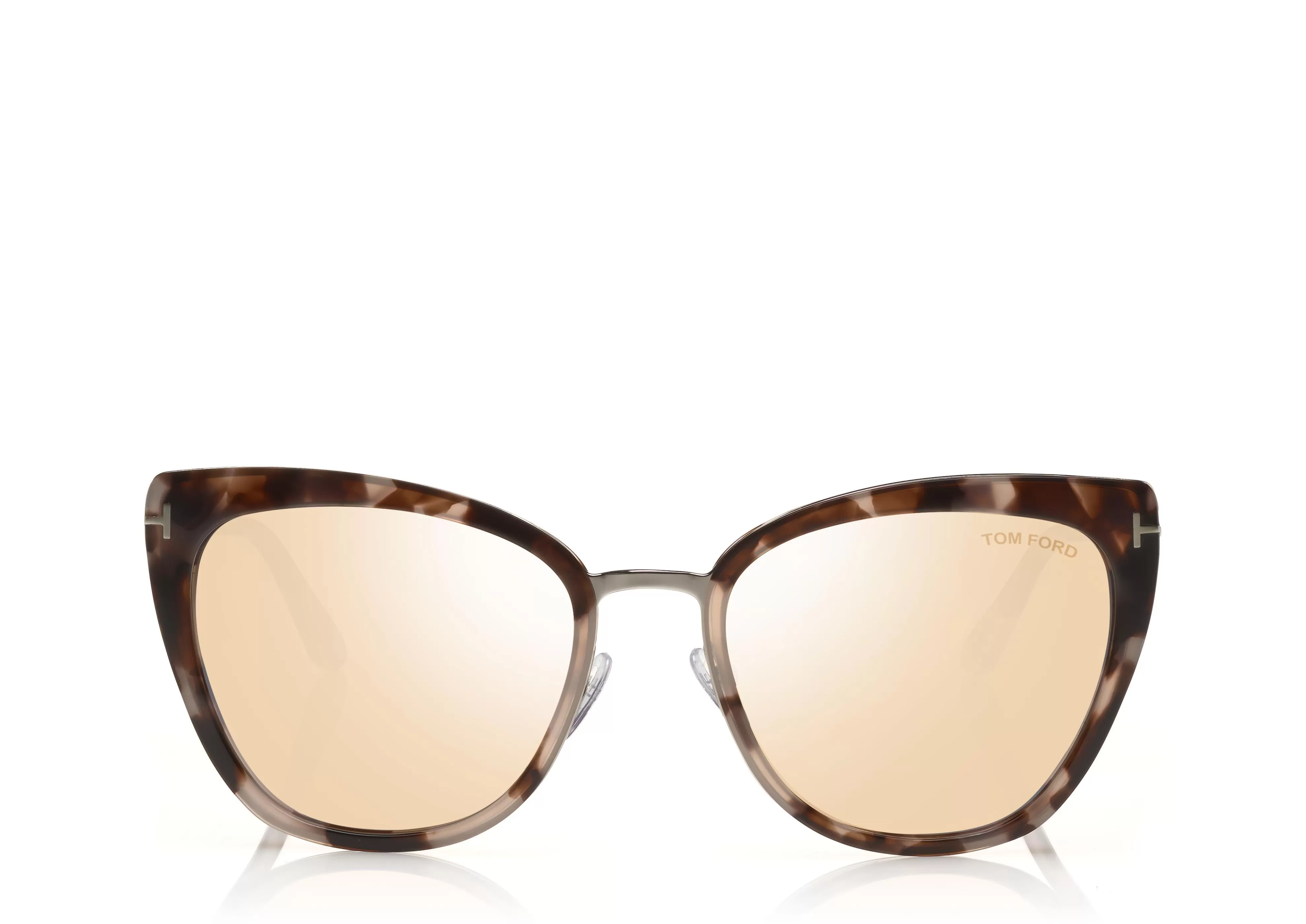 TOM FORD SIMONA SUNGLASSES DARK HAVANA SILVER^EYEWEAR SUNGLASSES