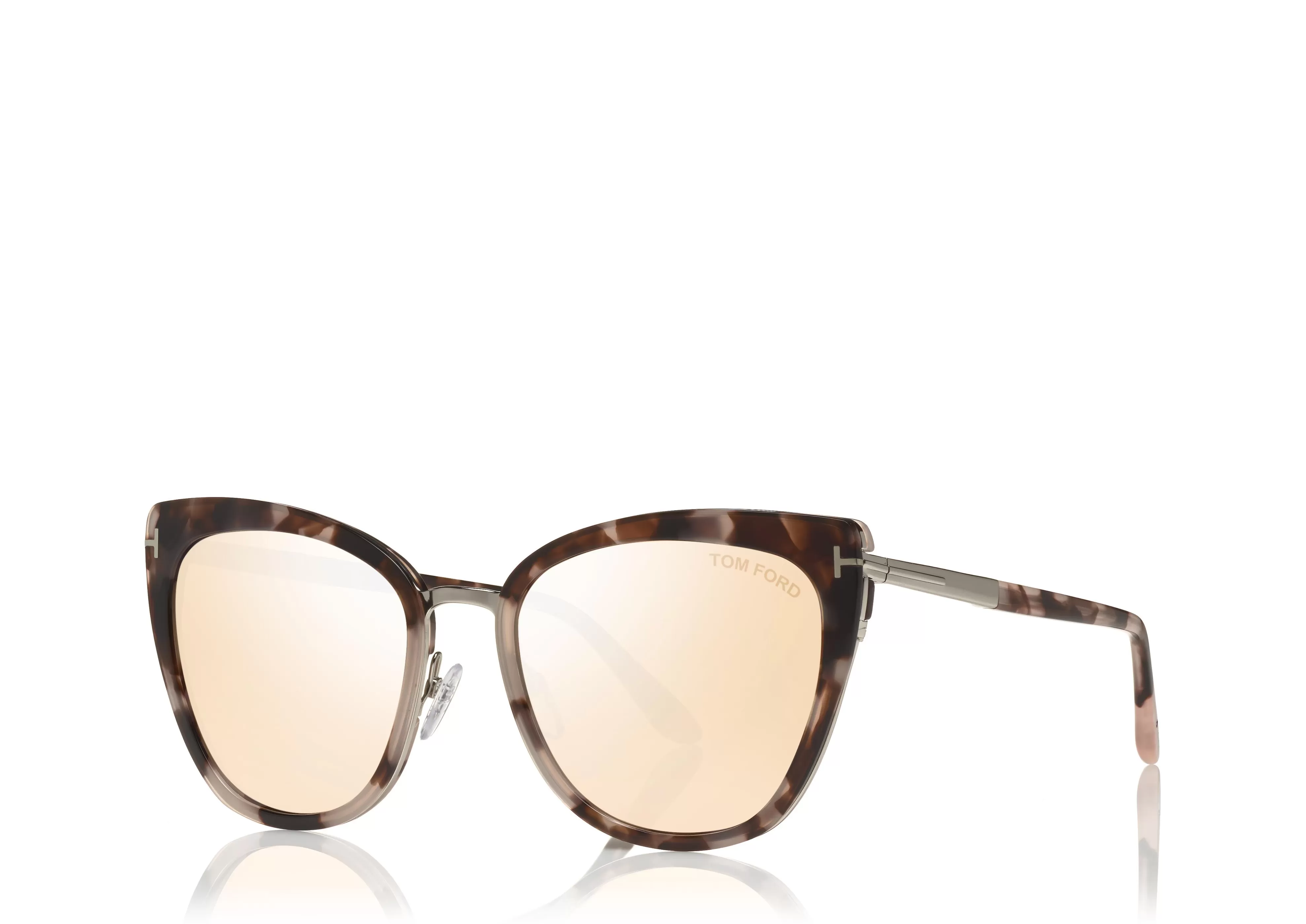 TOM FORD SIMONA SUNGLASSES DARK HAVANA SILVER^EYEWEAR SUNGLASSES