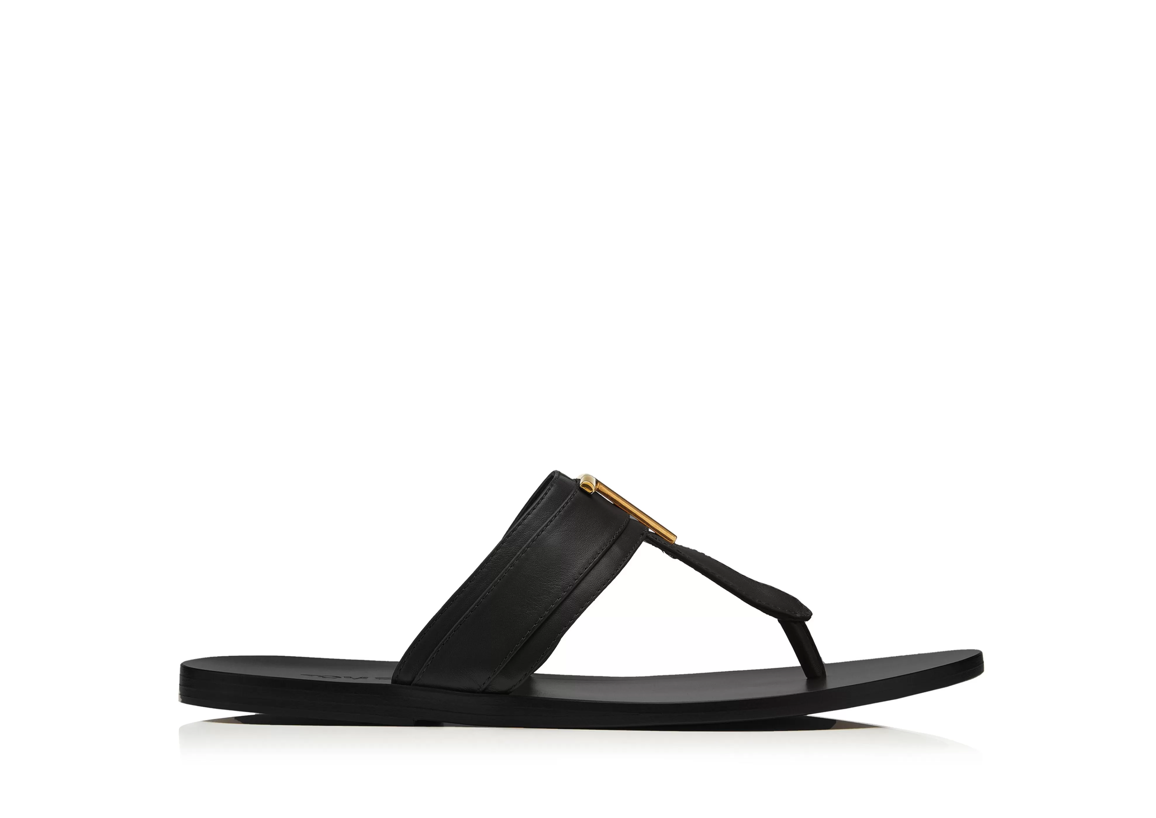 TOM FORD SMOOTH LEATHER BRIGHTON SANDAL BLACK^MEN Espadrilles & Sandals