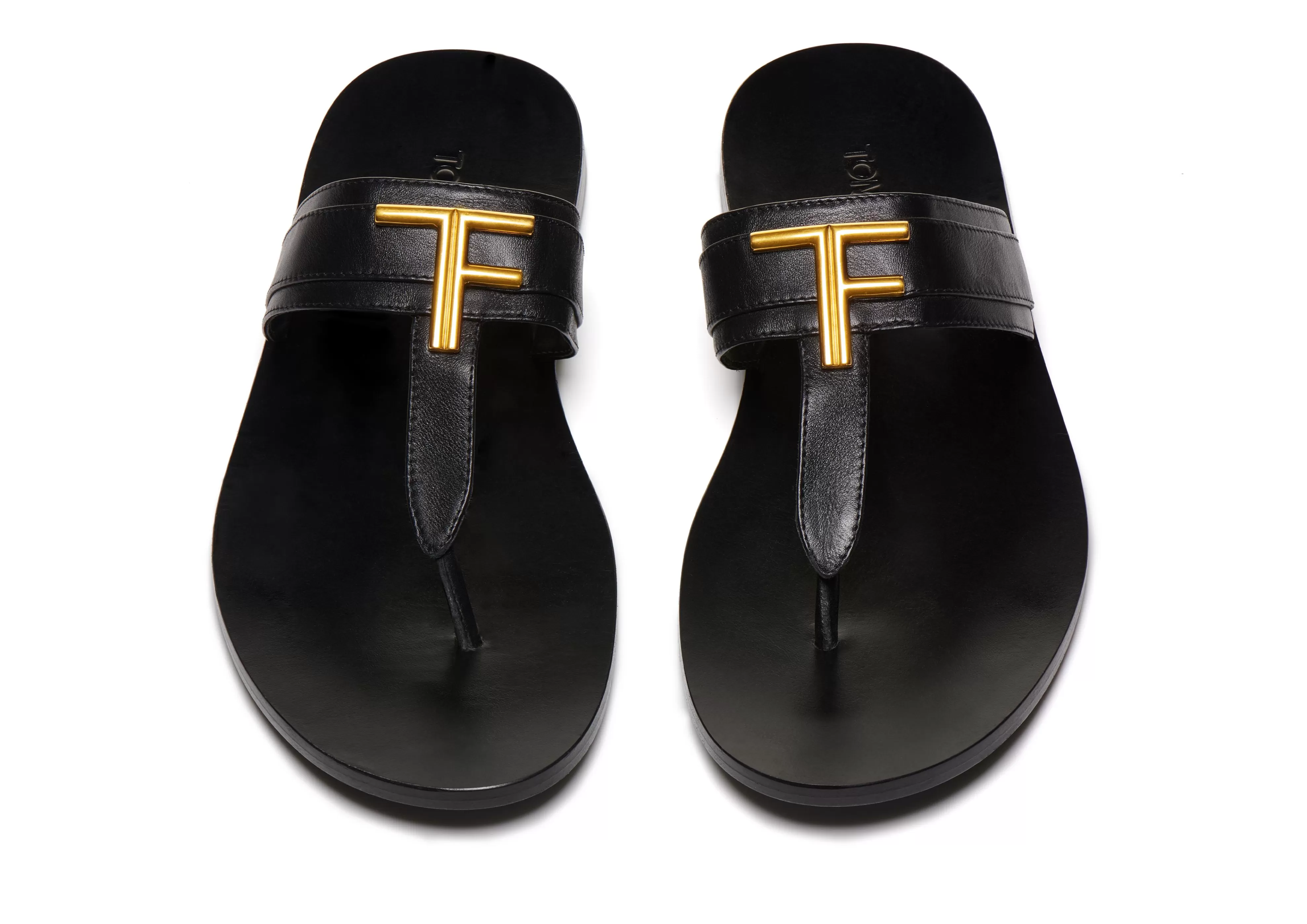 TOM FORD SMOOTH LEATHER BRIGHTON SANDAL BLACK^MEN Espadrilles & Sandals