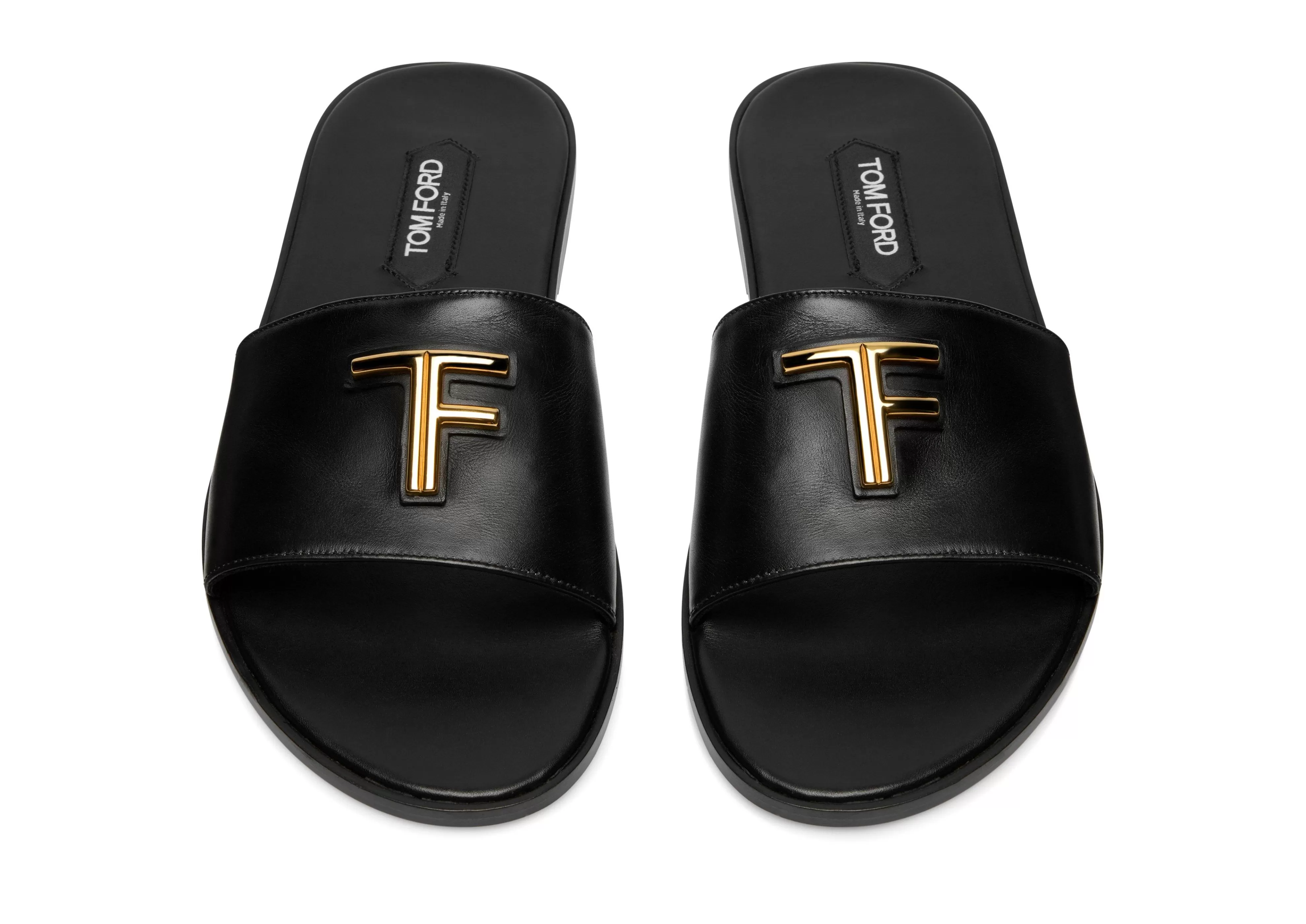 TOM FORD SMOOTH LEATHER BRIGHTON SLIDE BLACK^MEN | MEN Espadrilles & Sandals | JETSETTER EDIT