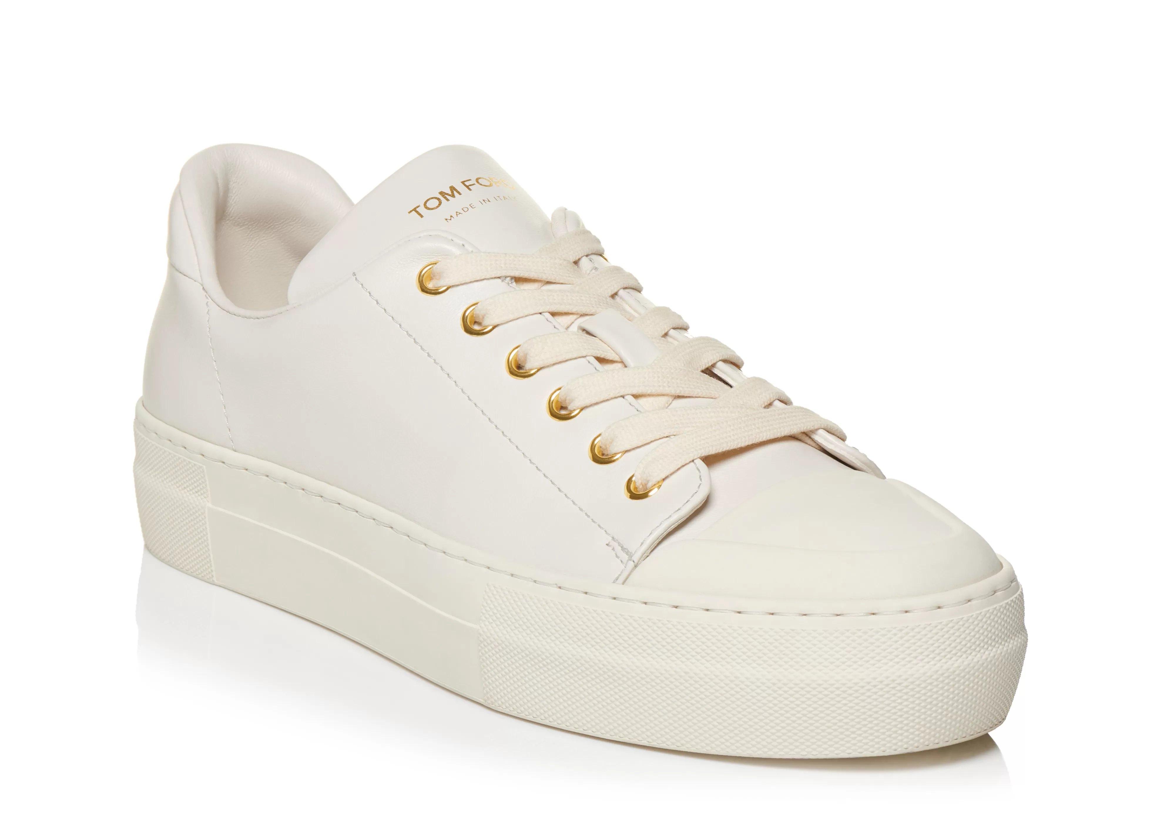 TOM FORD SMOOTH LEATHER CITY LOW TOP SNEAKERS CHALK^WOMEN Sneakers