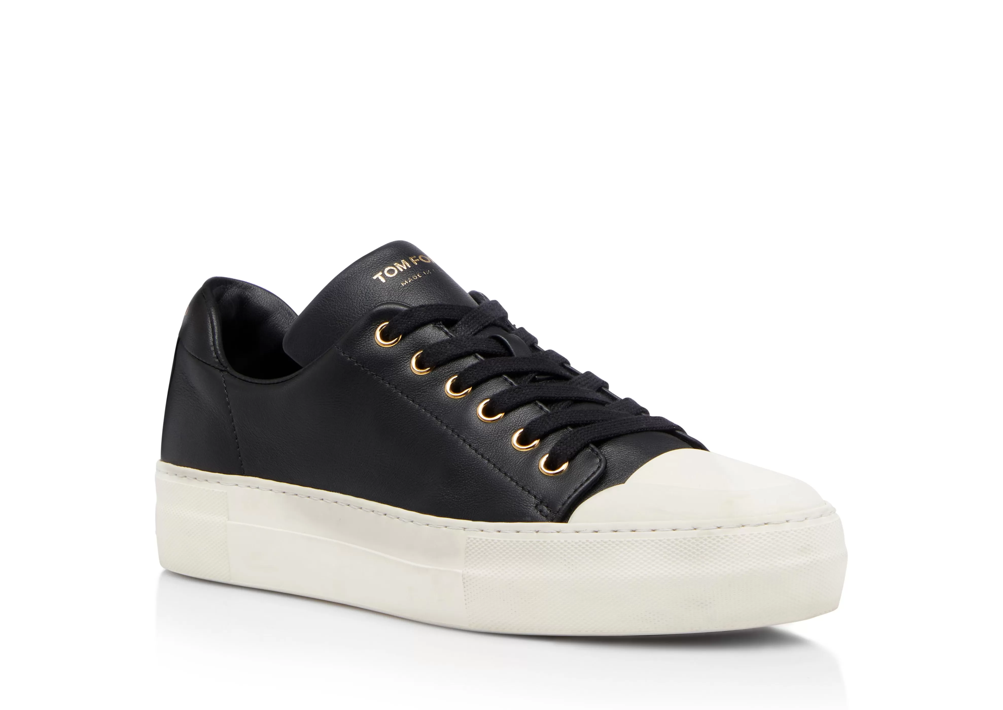 TOM FORD SMOOTH LEATHER CITY LOW TOP SNEAKERS BLACK^WOMEN Sneakers