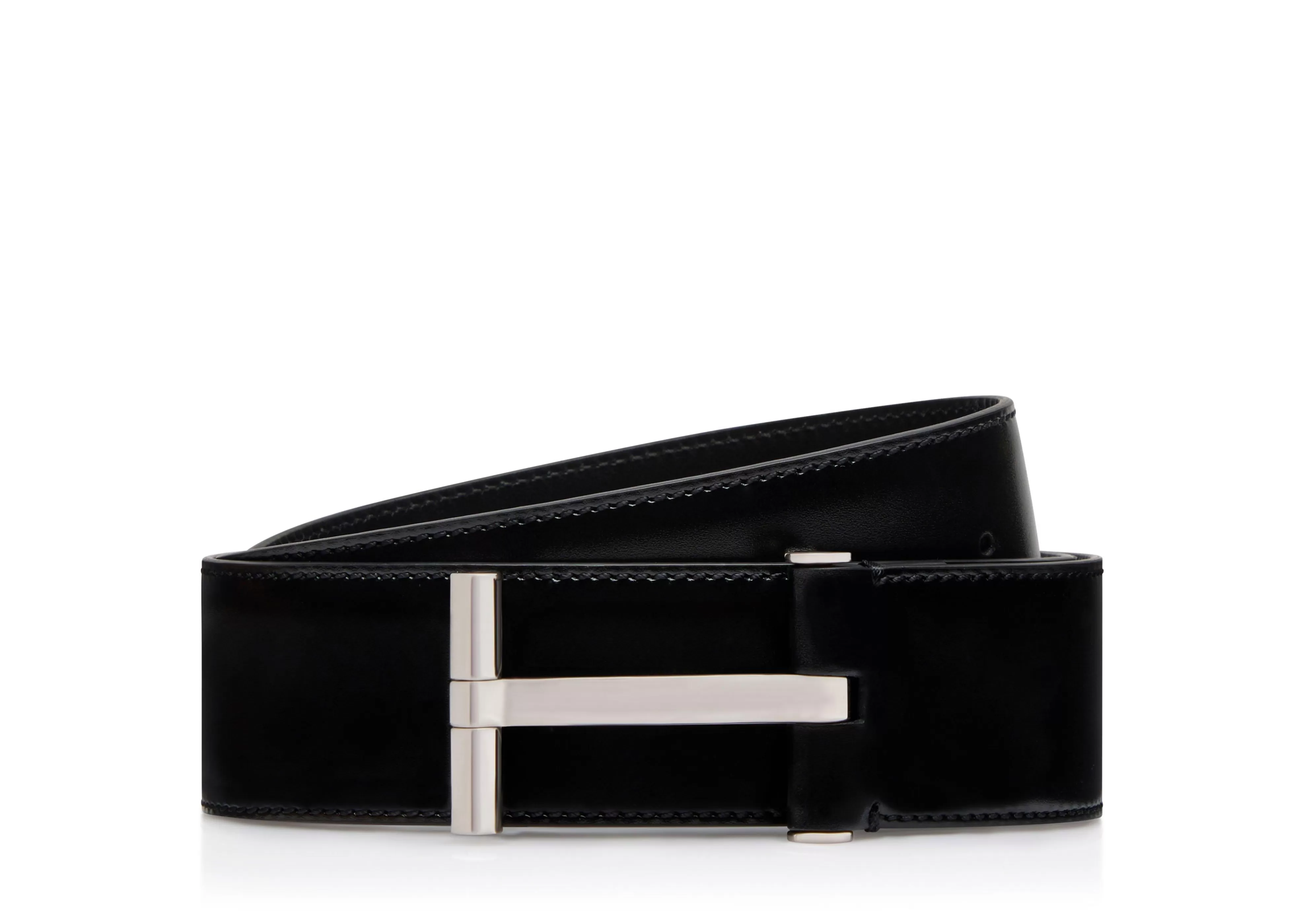 TOM FORD SMOOTH LEATHER T BELT BLACK^MEN Belts