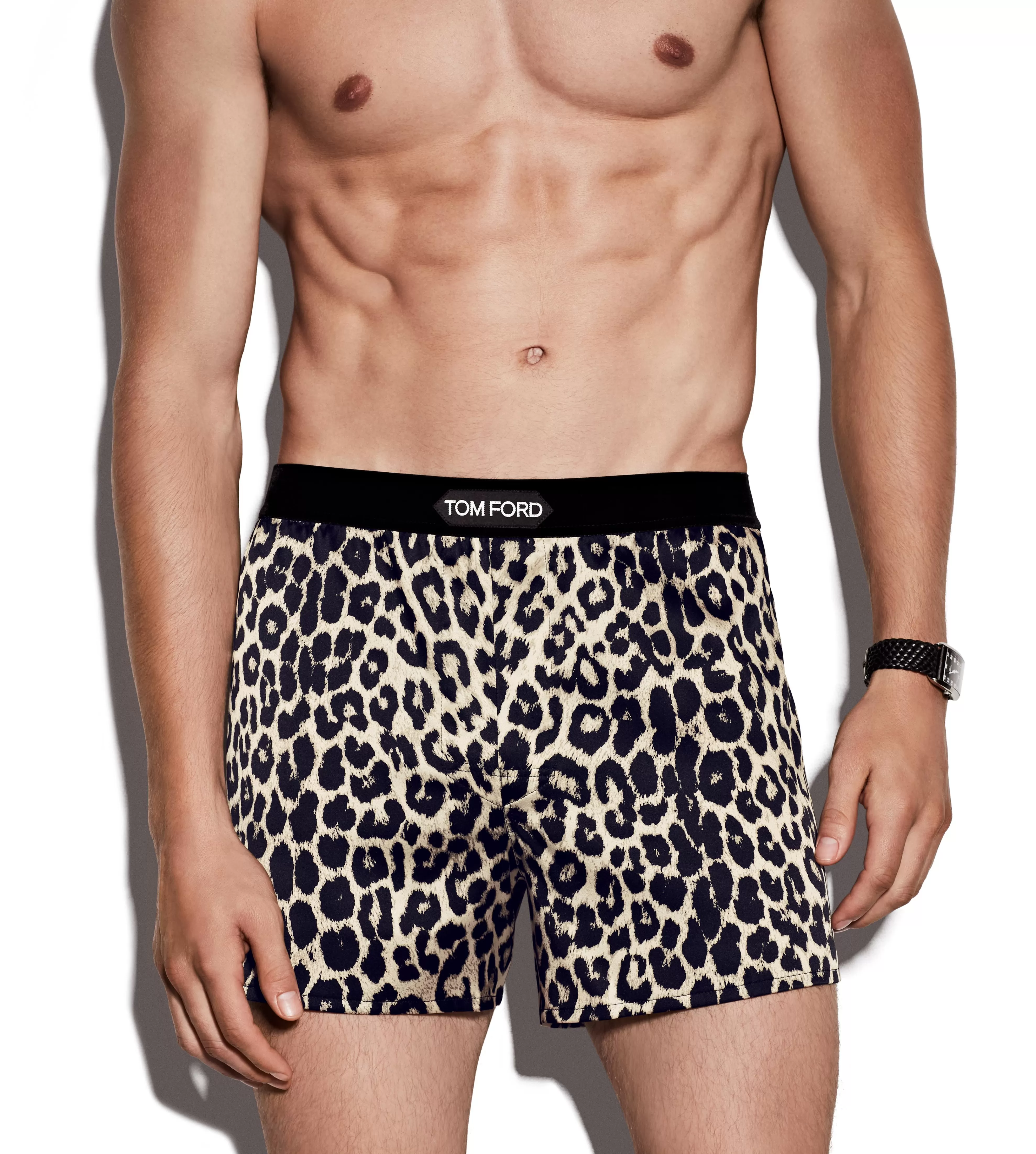 TOM FORD SILK BOXERS SNOW LEOPARD^MEN BOXERS