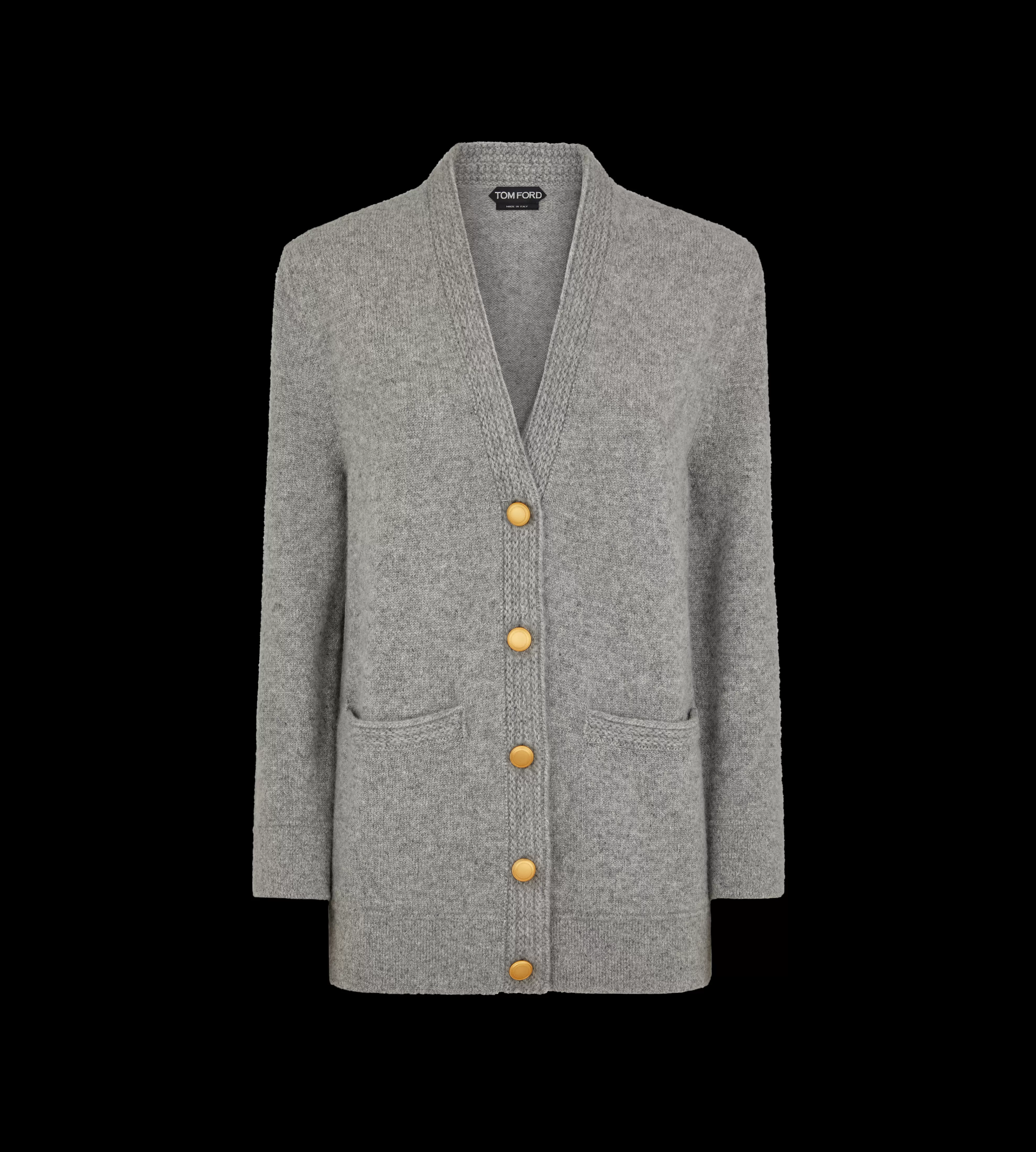 TOM FORD SOFT CASHMERE RELAXED FIT KNIT CARDIGAN SLATE^WOMEN SPRING 24