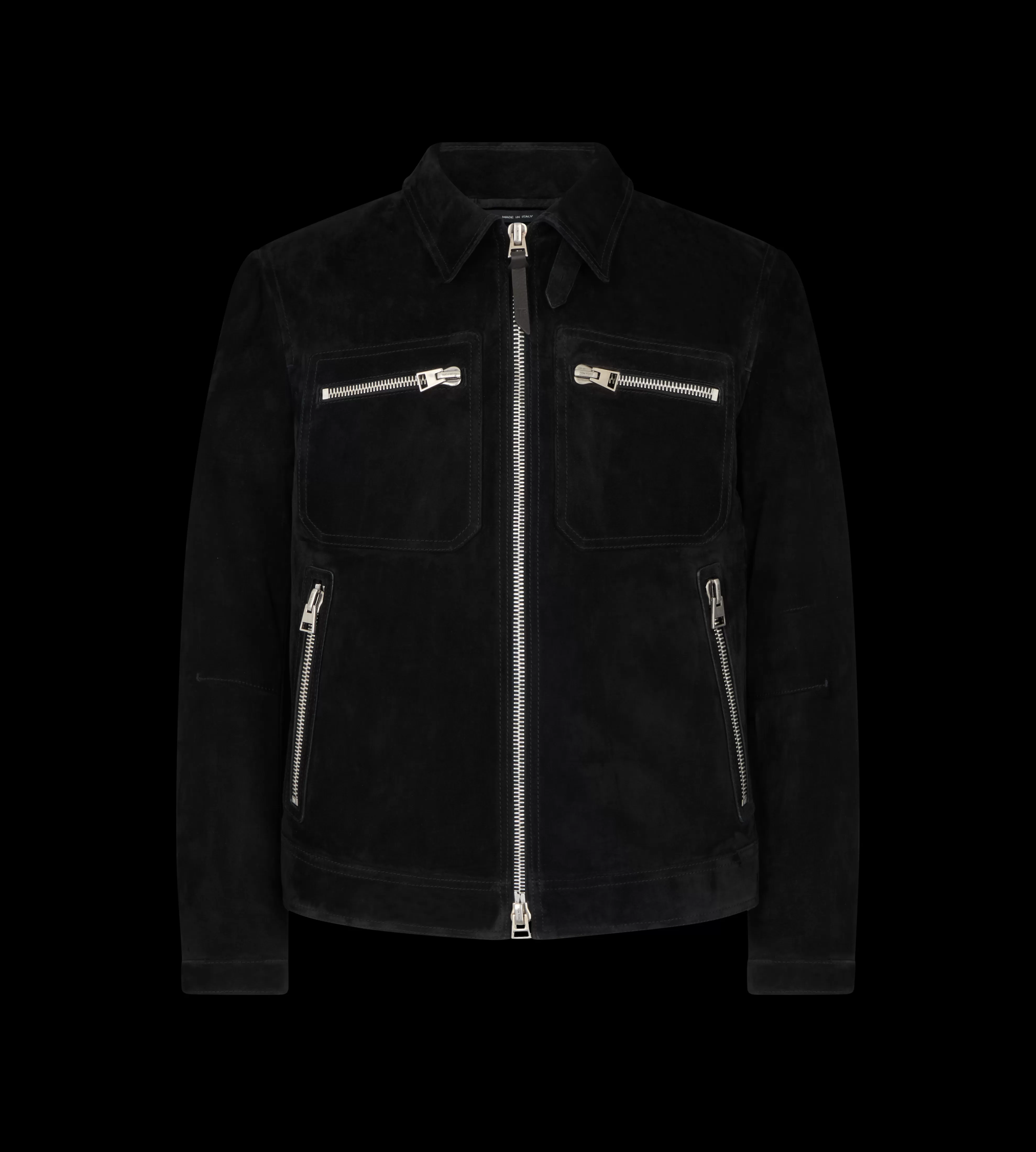 TOM FORD SOFT SUEDE ZIP BLOUSON BLACK^MEN | MEN Outerwear | SPRING 24