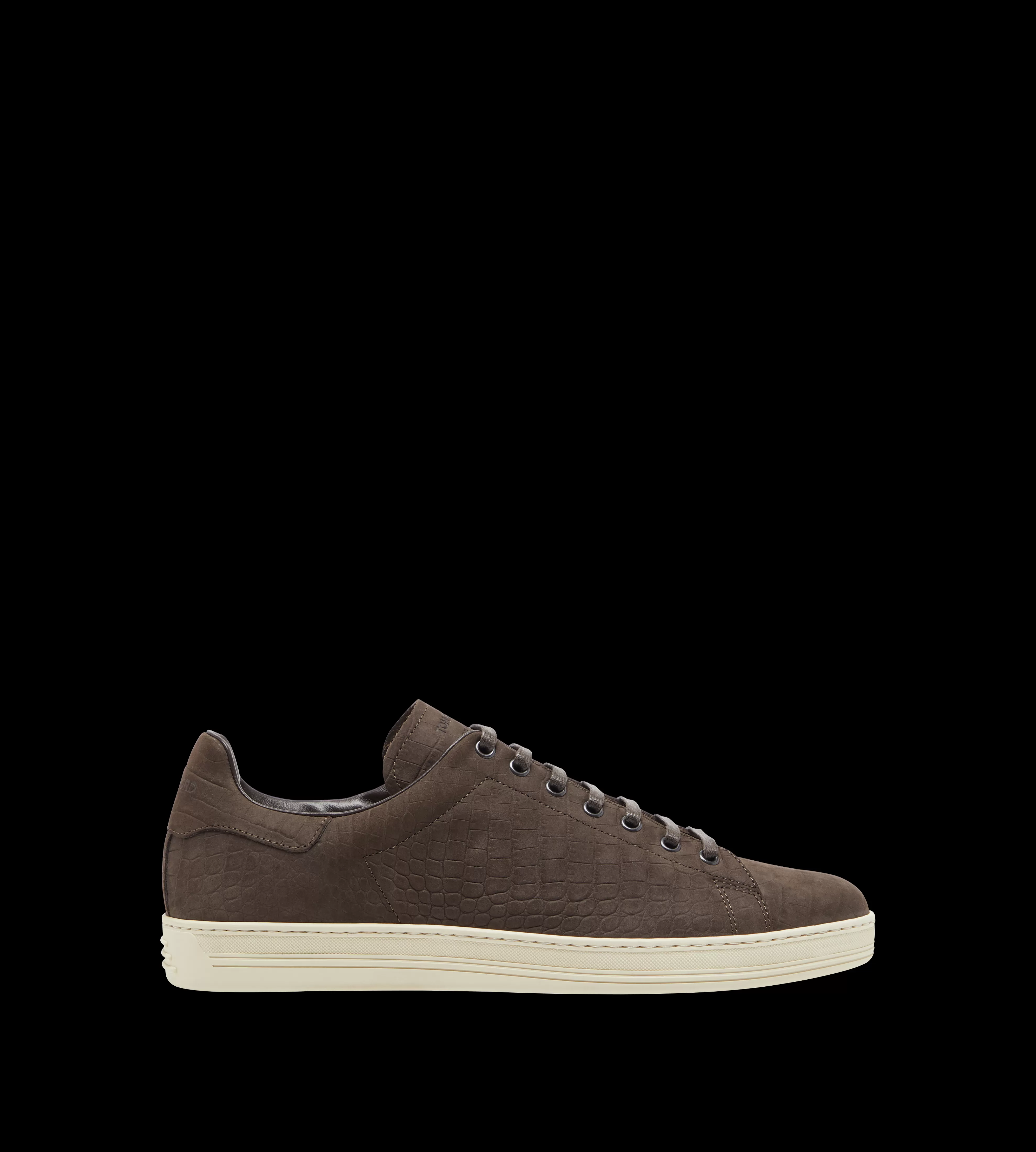 TOM FORD STAMPED CROC NUBUCK WARWICK SNEAKER FANGO + CREAM^MEN | MEN Sneakers | SPRING 24