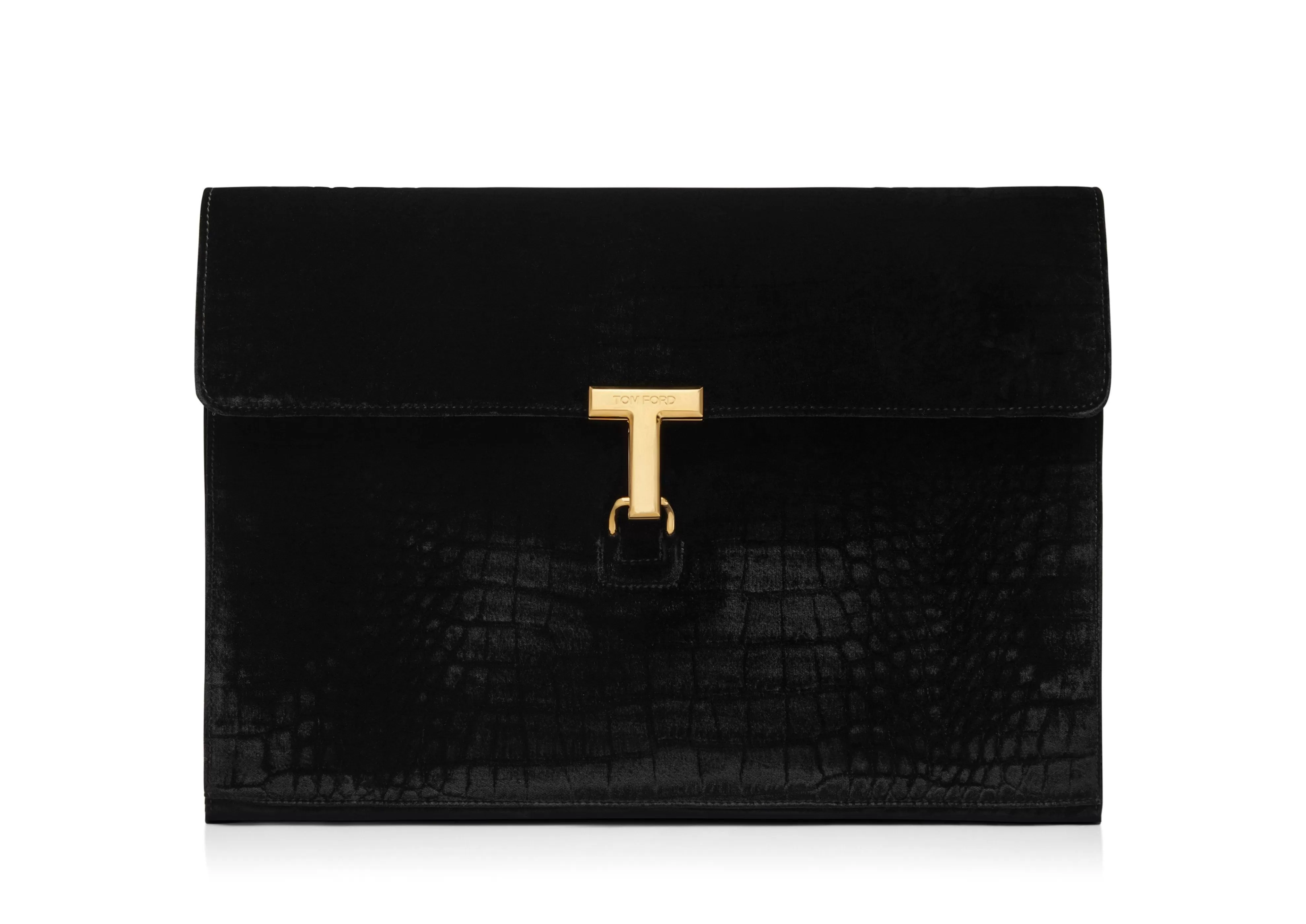 TOM FORD STAMPED CROC VELVET T PIN PORTFOLIO ^MEN Briefcases