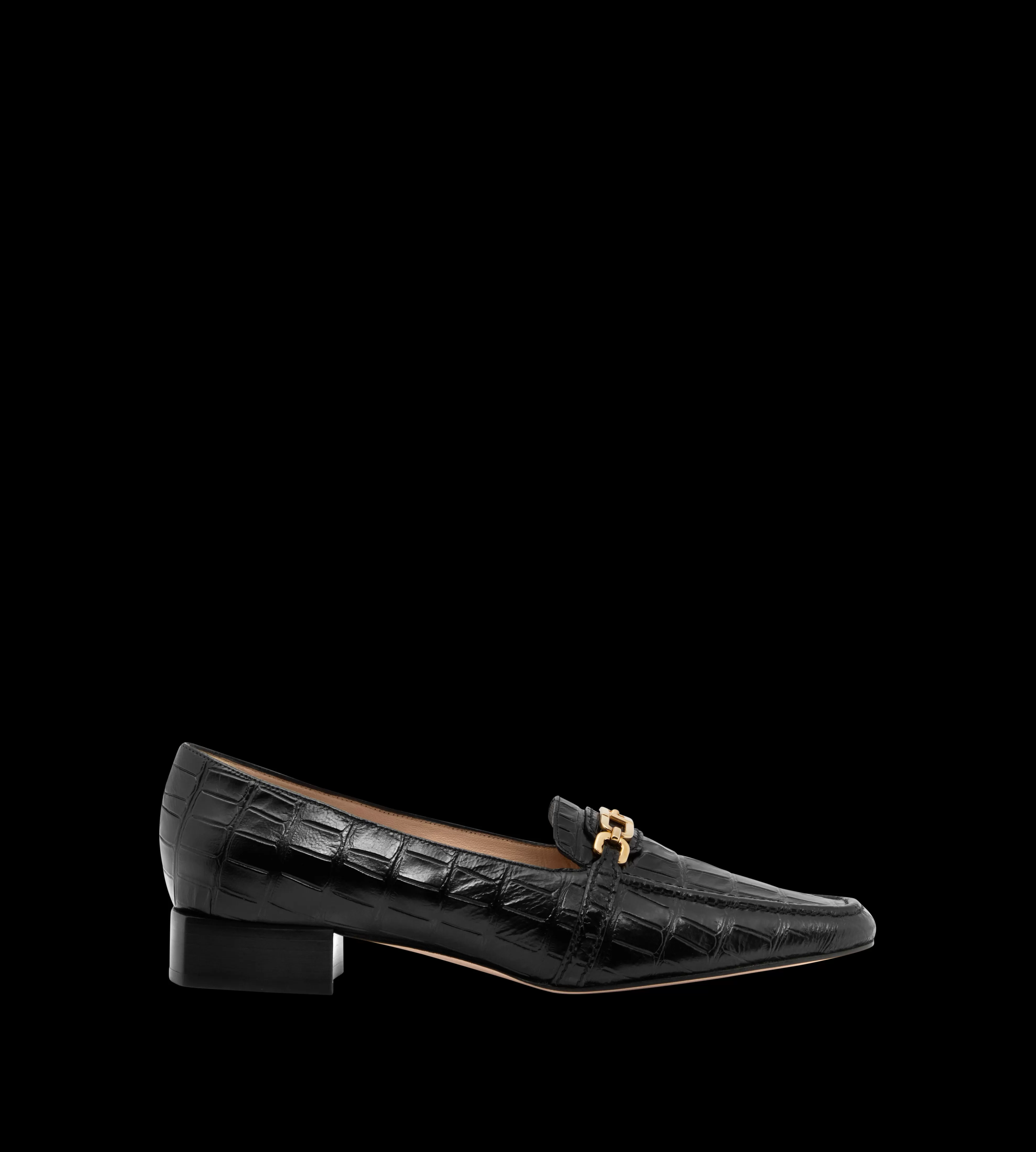 TOM FORD STAMPED CROCODILE LEATHER WHITNEY LOAFER BLACK^WOMEN SPRING 24