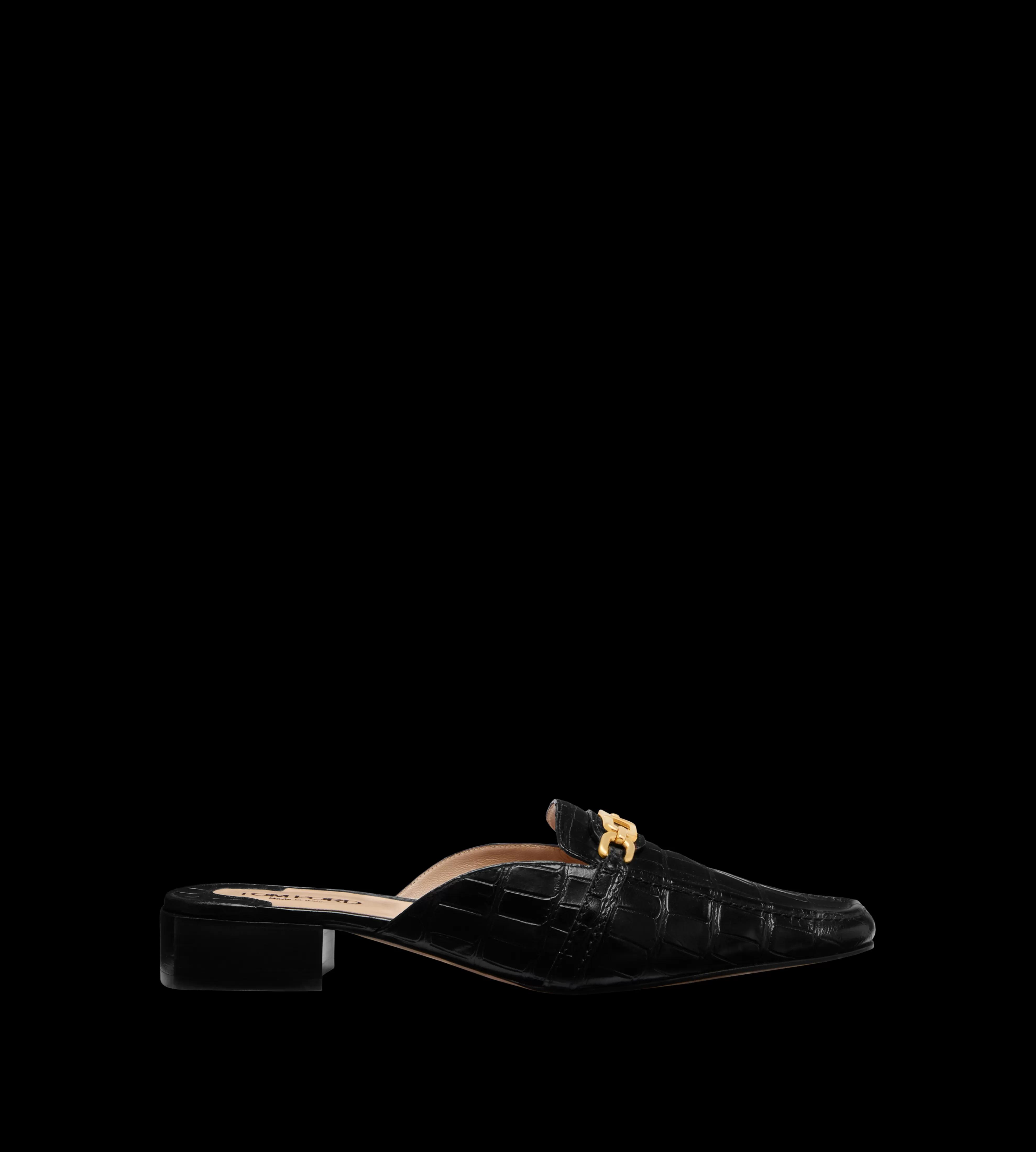 TOM FORD STAMPED CROCODILE LEATHER WHITNEY SLIPPER BLACK^WOMEN | WOMEN | WOMEN Flats | Sandals | SPRING 24