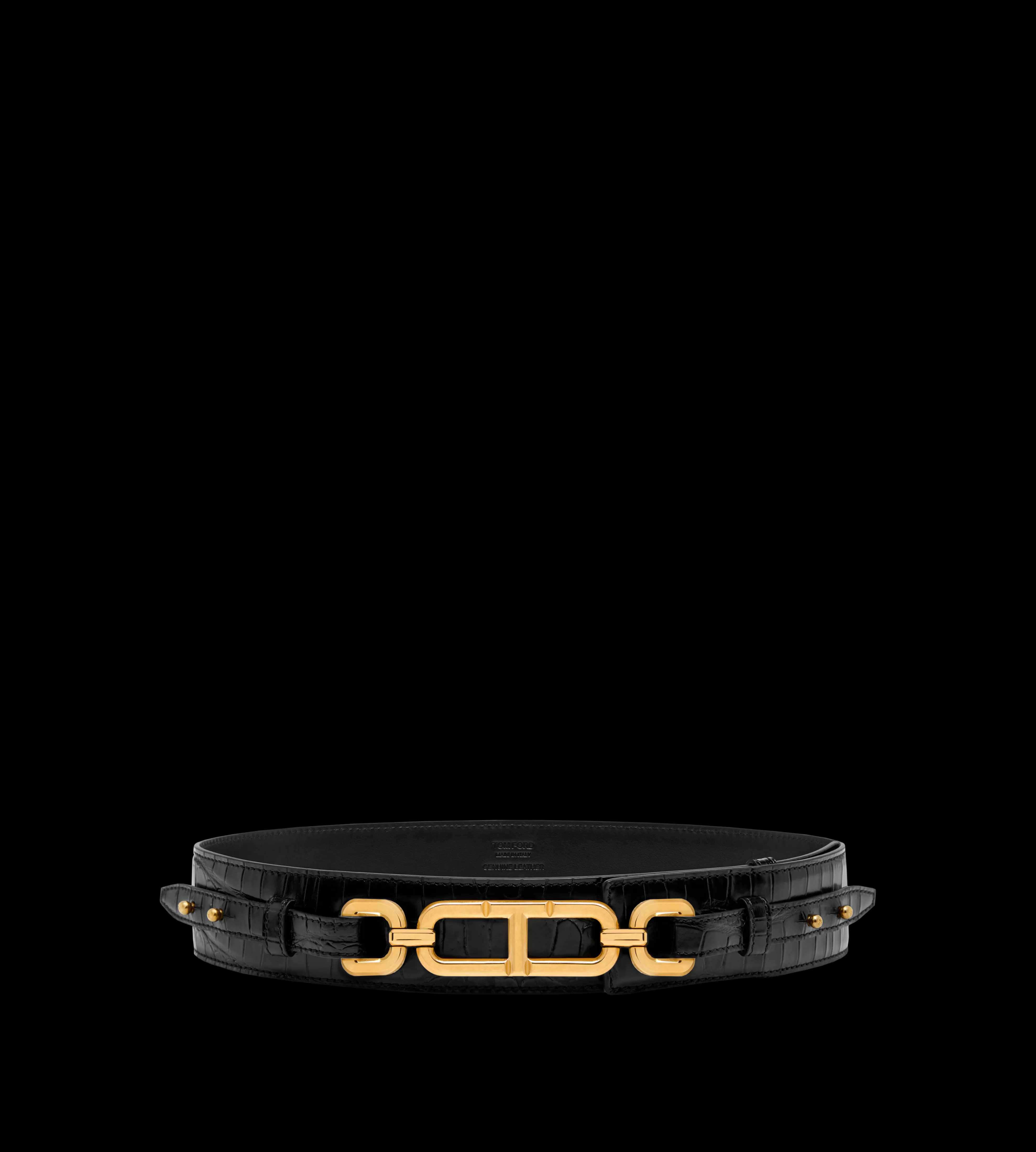 TOM FORD STAMPED CROCODILE LEATHER WHITNEY WAIST BELT BLACK^WOMEN | WOMEN | WOMEN Belts | Accessories | SPRING 24