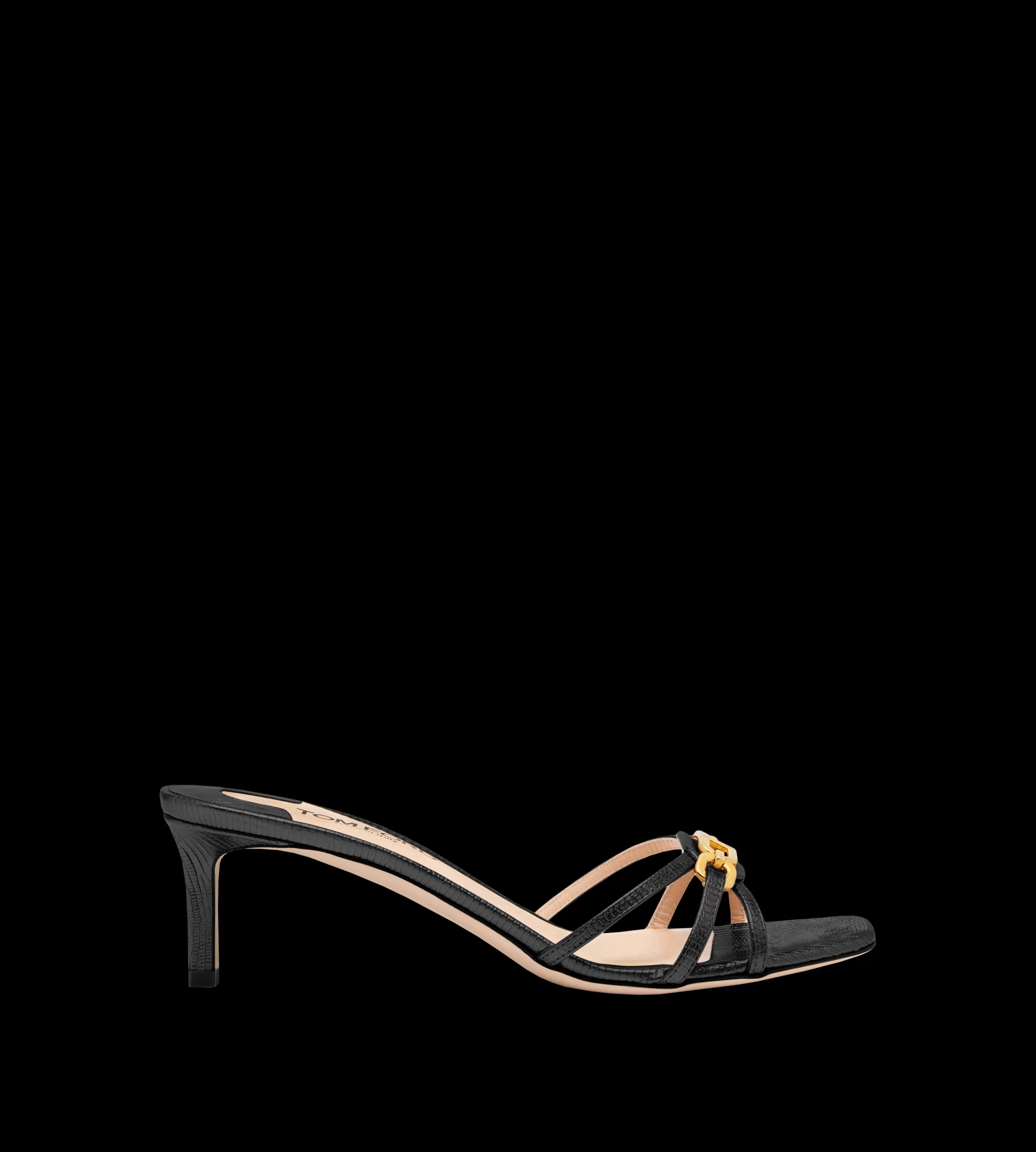 TOM FORD STAMPED LIZARD LEATHER WHITNEY MULE BLACK^WOMEN | WOMEN Sandals | SPRING 24