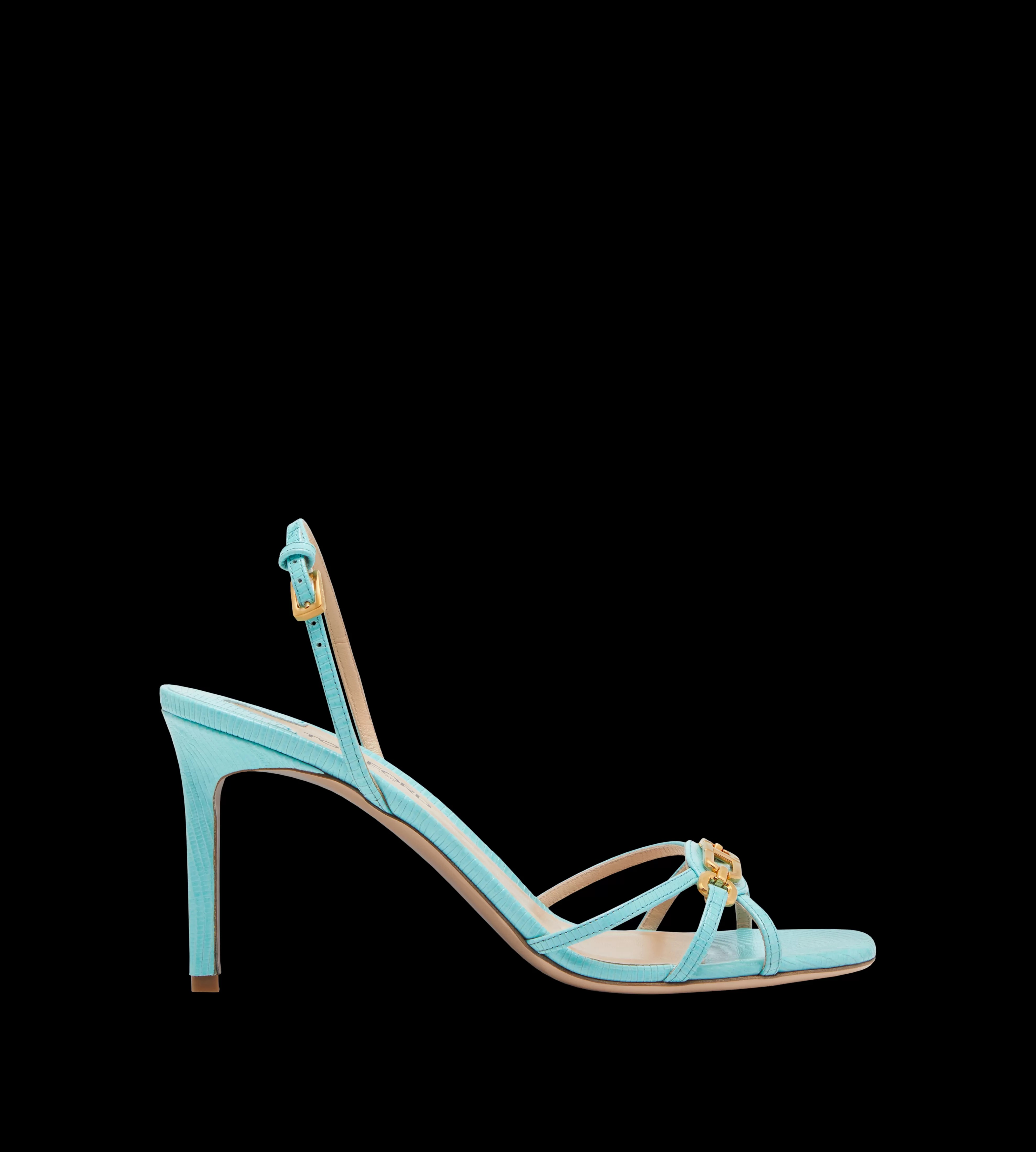 TOM FORD STAMPED LIZARD LEATHER WHITNEY SANDAL AQUA SKY^WOMEN SPRING 24