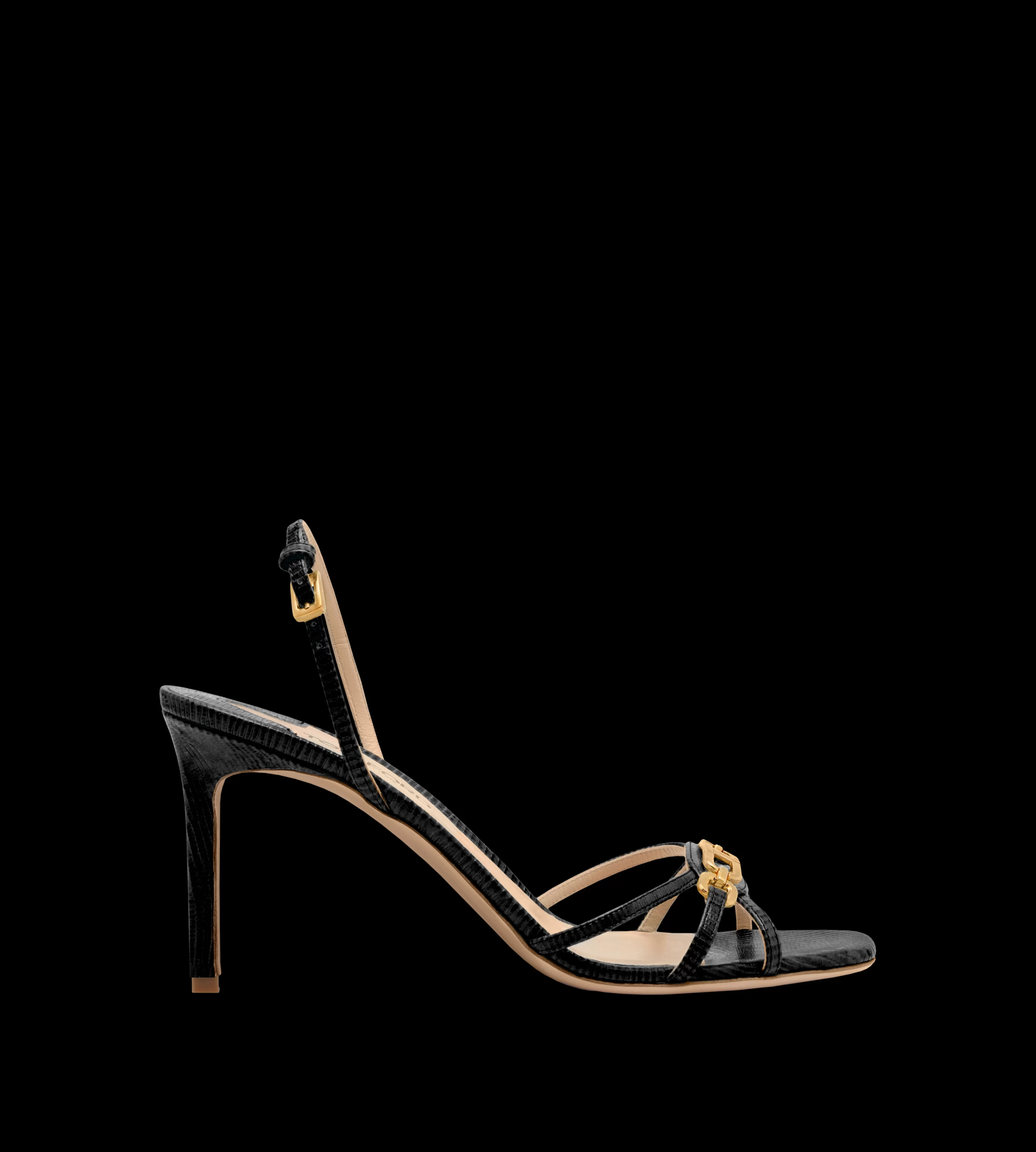 TOM FORD STAMPED LIZARD LEATHER WHITNEY SANDAL BLACK^WOMEN SPRING 24