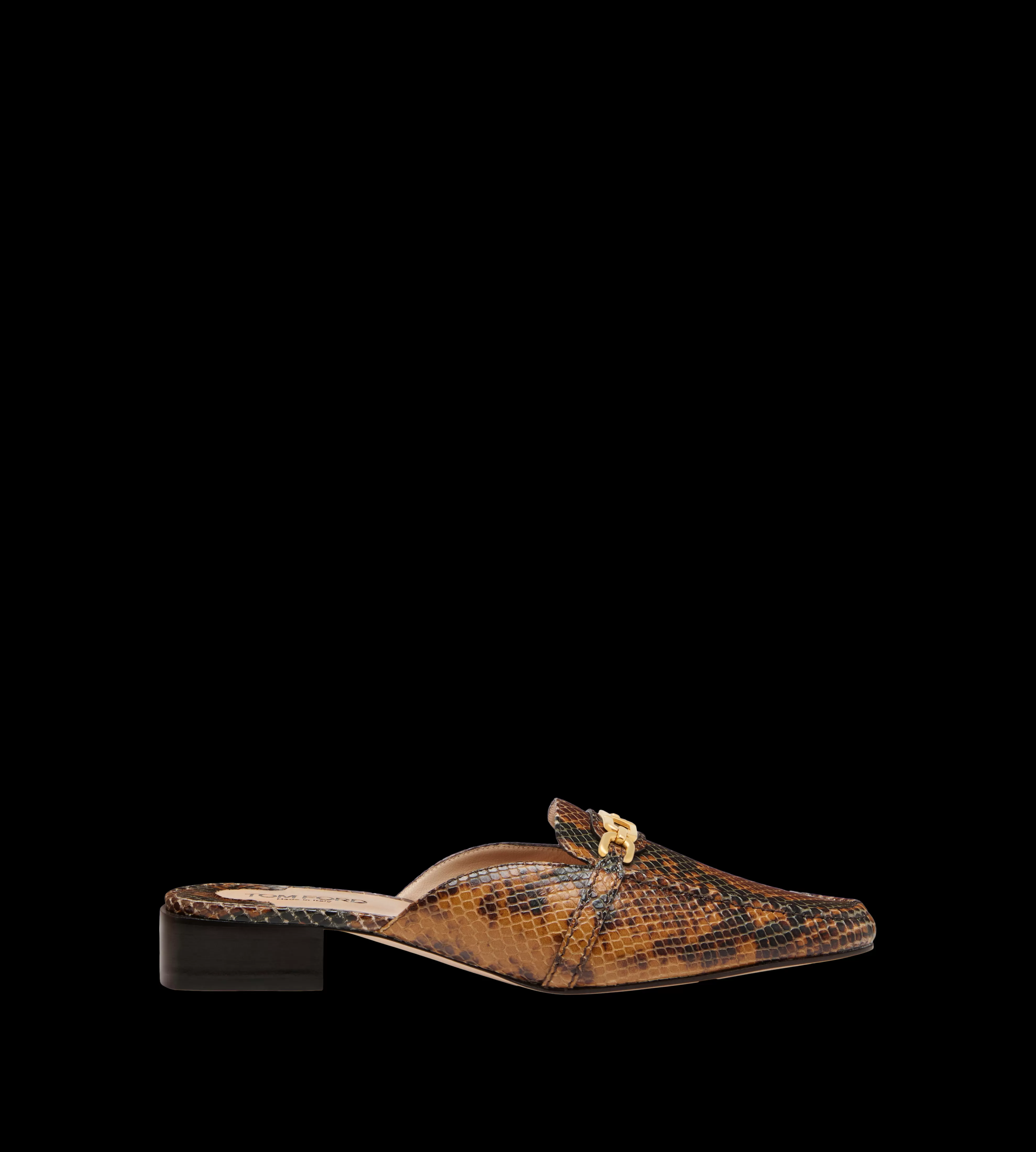 TOM FORD STAMPED PYTHON LEATHER WHITNEY SLIPPER CARAMEL^WOMEN | WOMEN | WOMEN Flats | Sandals | SPRING 24