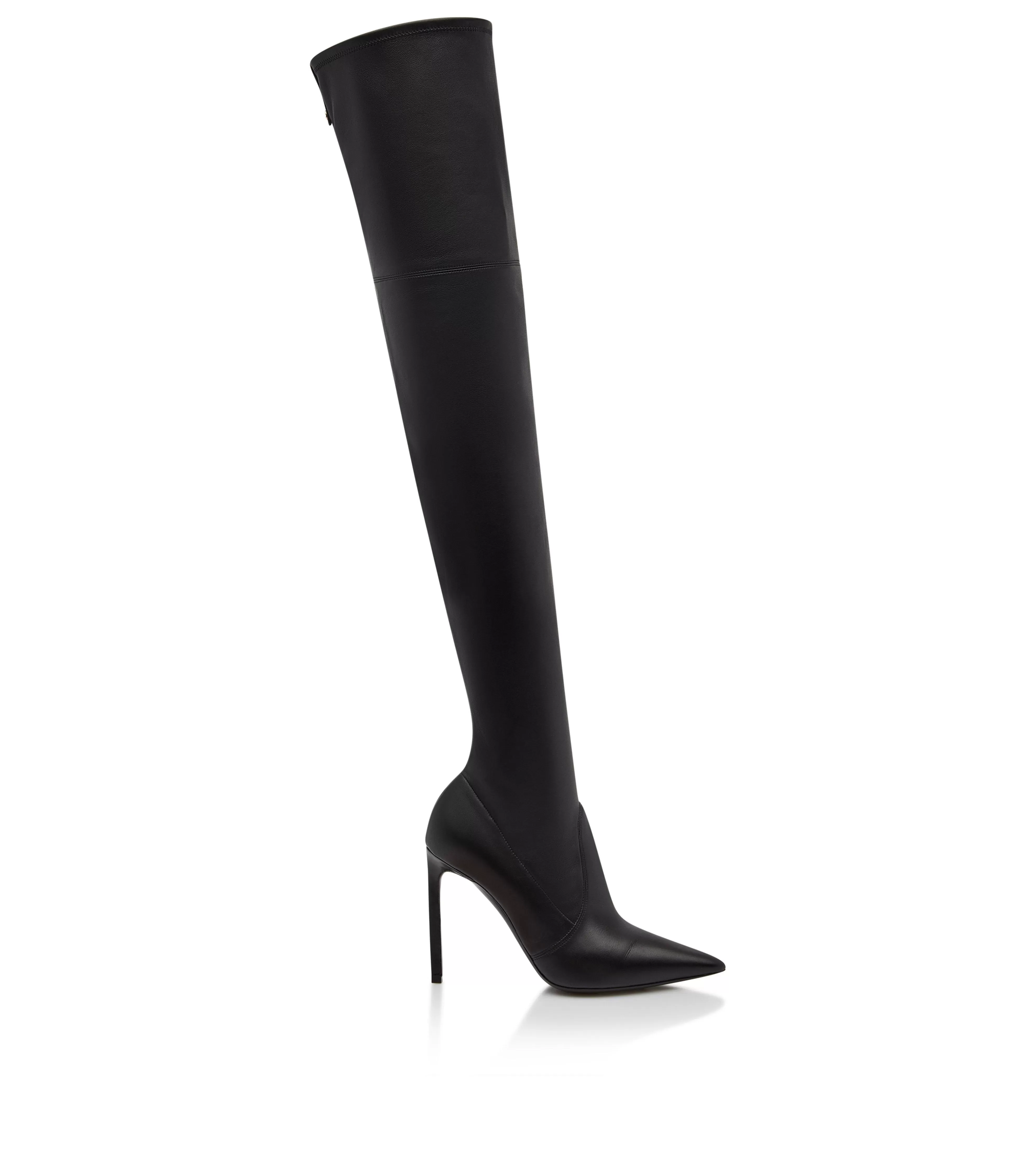 TOM FORD STRETCH NAPPA LEATHER T SCREW OVER THE KNEE BOOT BLACK^WOMEN Boots