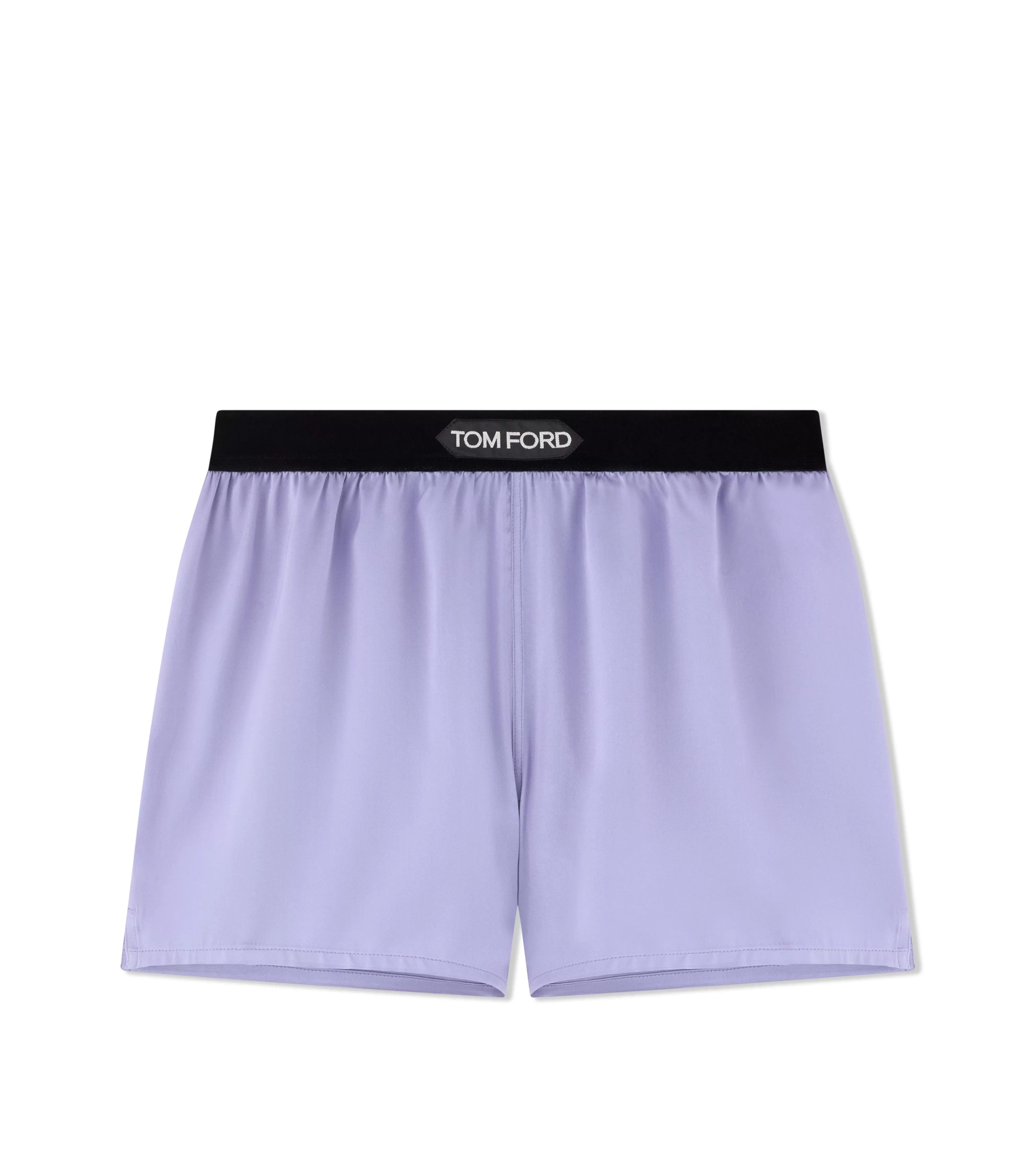 TOM FORD STRETCH SILK SATIN BOXER SHORTS PALE PARMA VIOLET^WOMEN Bottoms