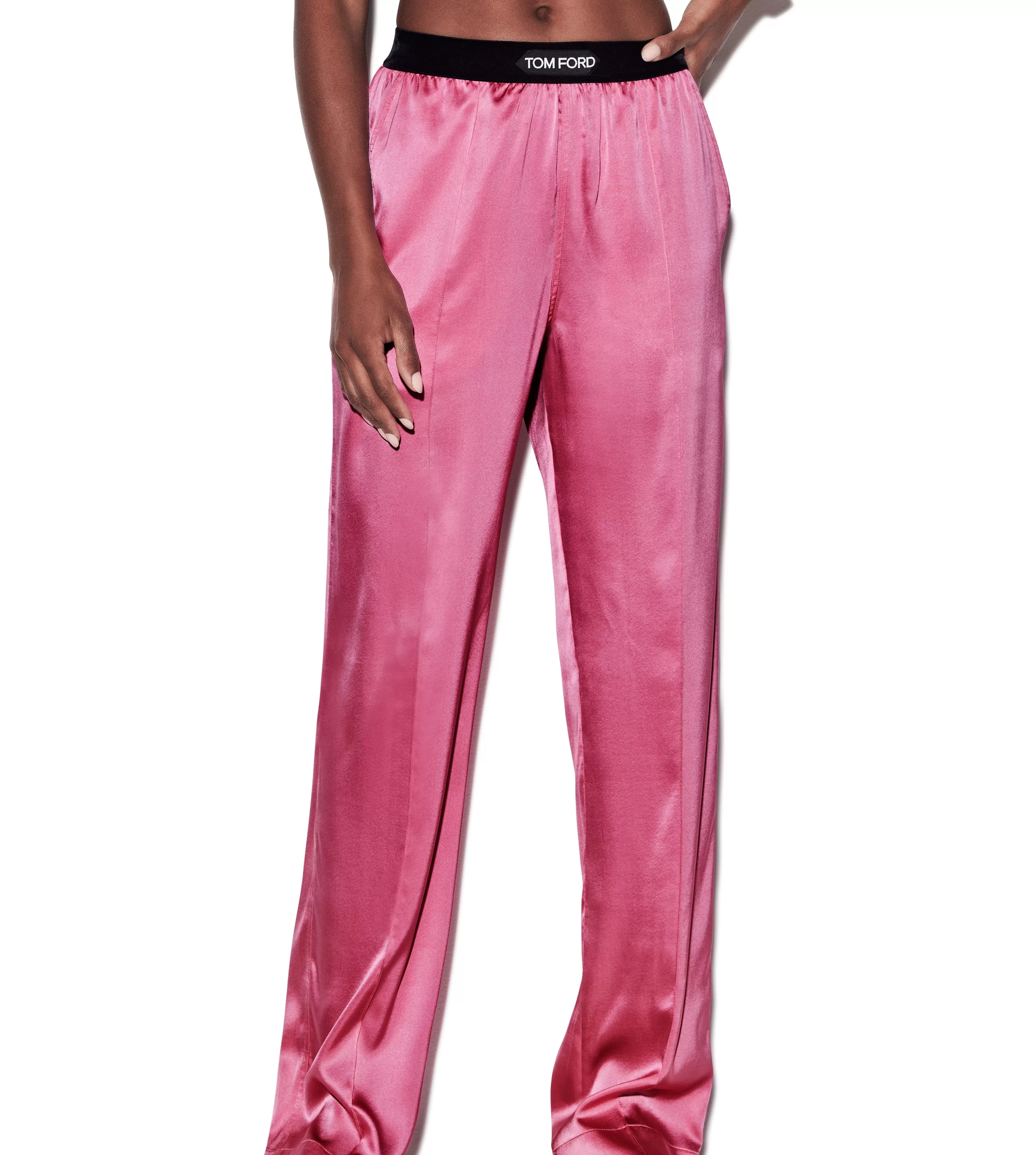 TOM FORD STRETCH SILK SATIN PJ PANTS ROSE BLOOM^WOMEN | WOMEN Pajamas & Robes | Bottoms