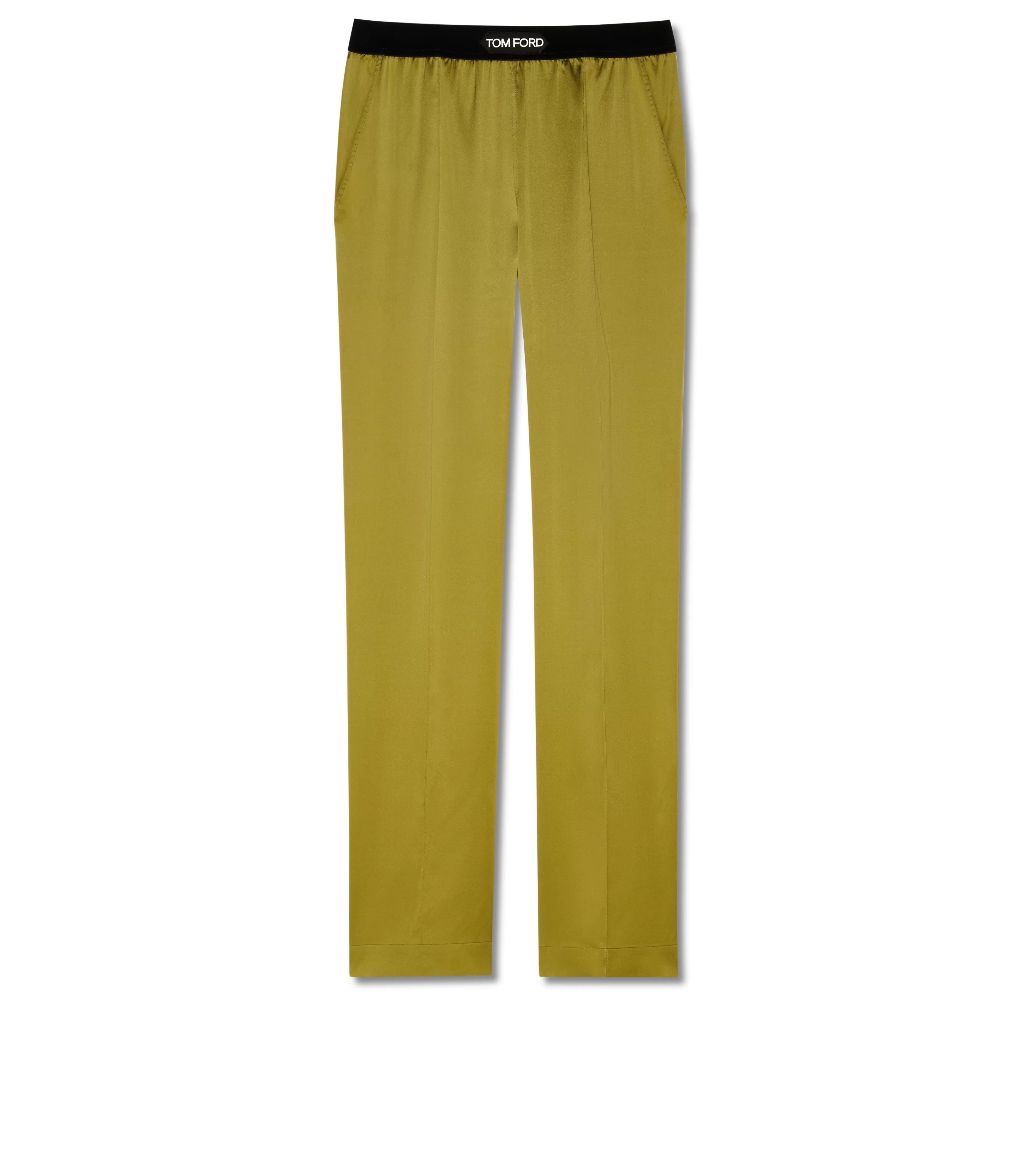 TOM FORD STRETCH SILK SATIN PJ PANTS ARMY GREEN^WOMEN | WOMEN Pajamas & Robes | Bottoms