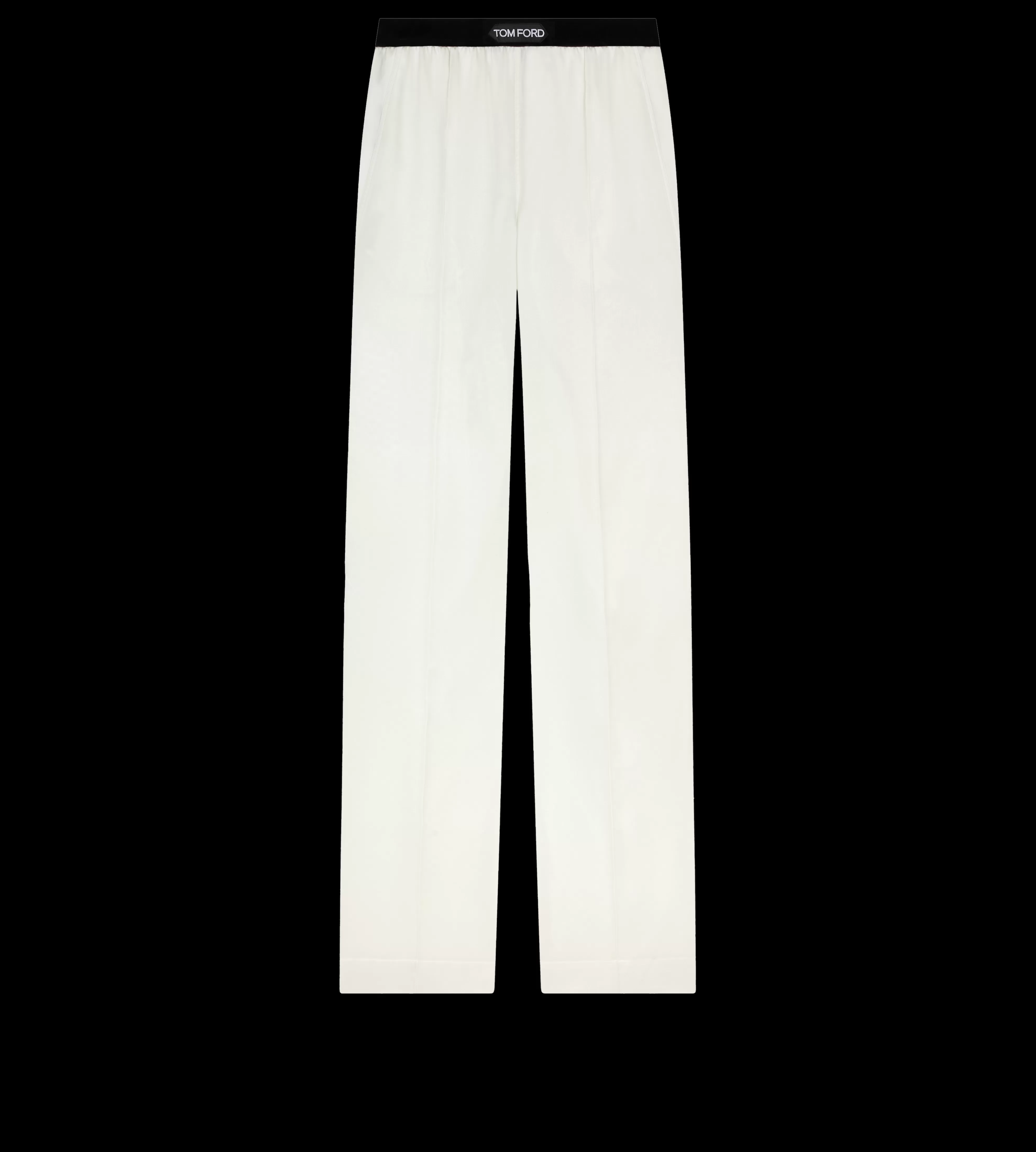 TOM FORD STRETCH SILK SATIN PJ PANTS ECRU^WOMEN | WOMEN Bottoms | SPRING 24