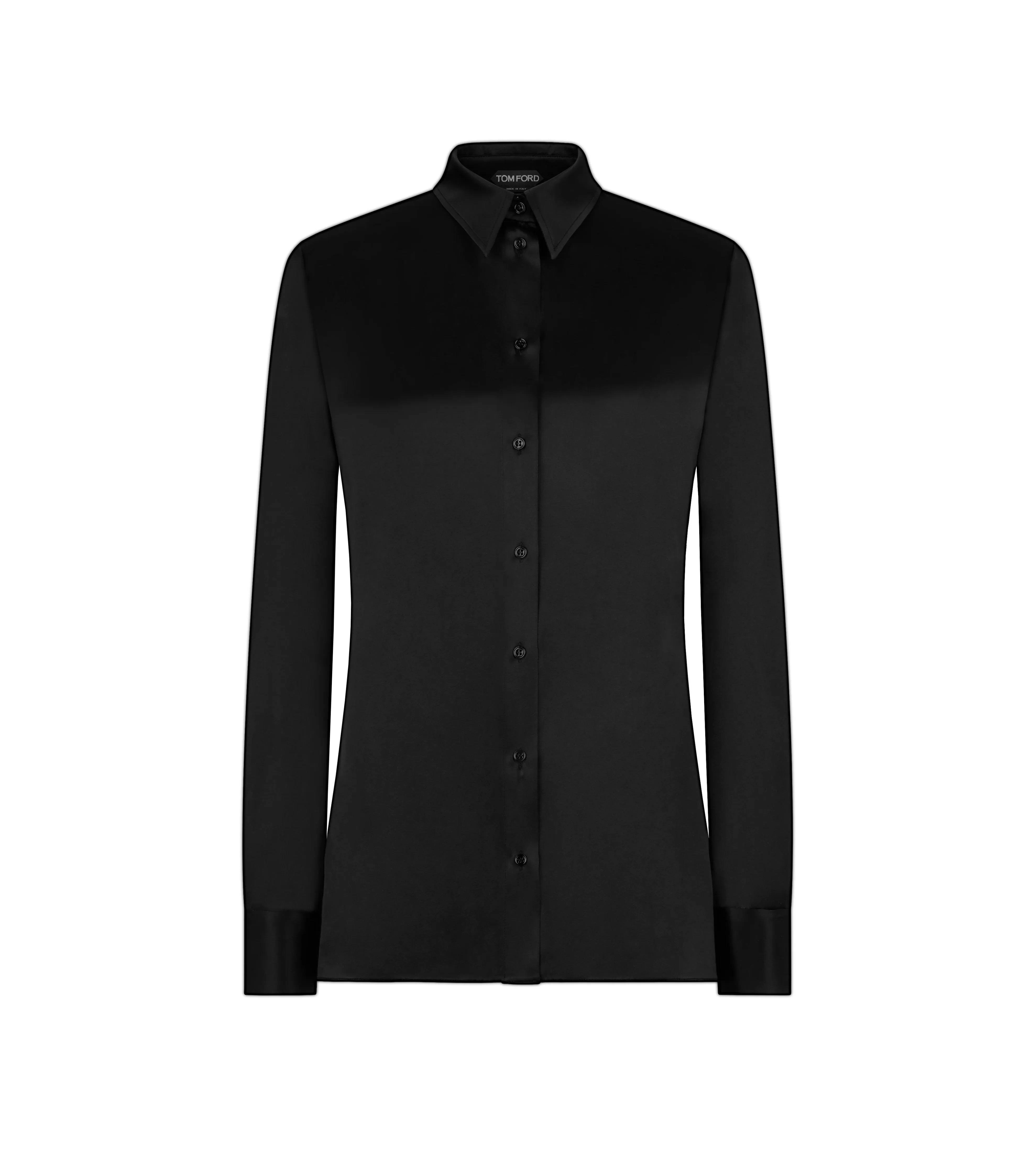 TOM FORD STRETCH SILK SATIN SHIRT BLACK^WOMEN Tops