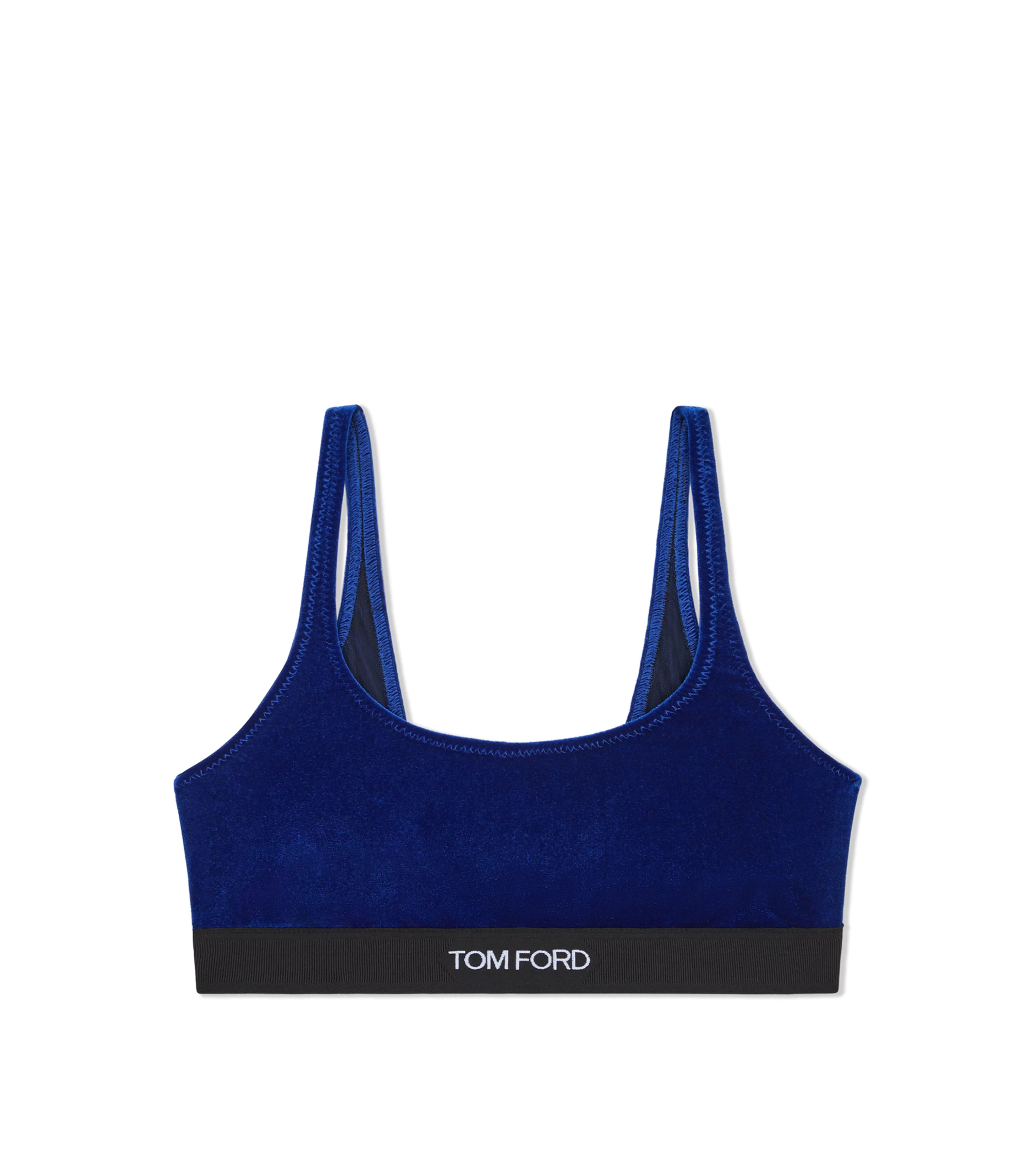 TOM FORD STRETCH VELVET BRALETTE YVES BLUE^WOMEN Bras