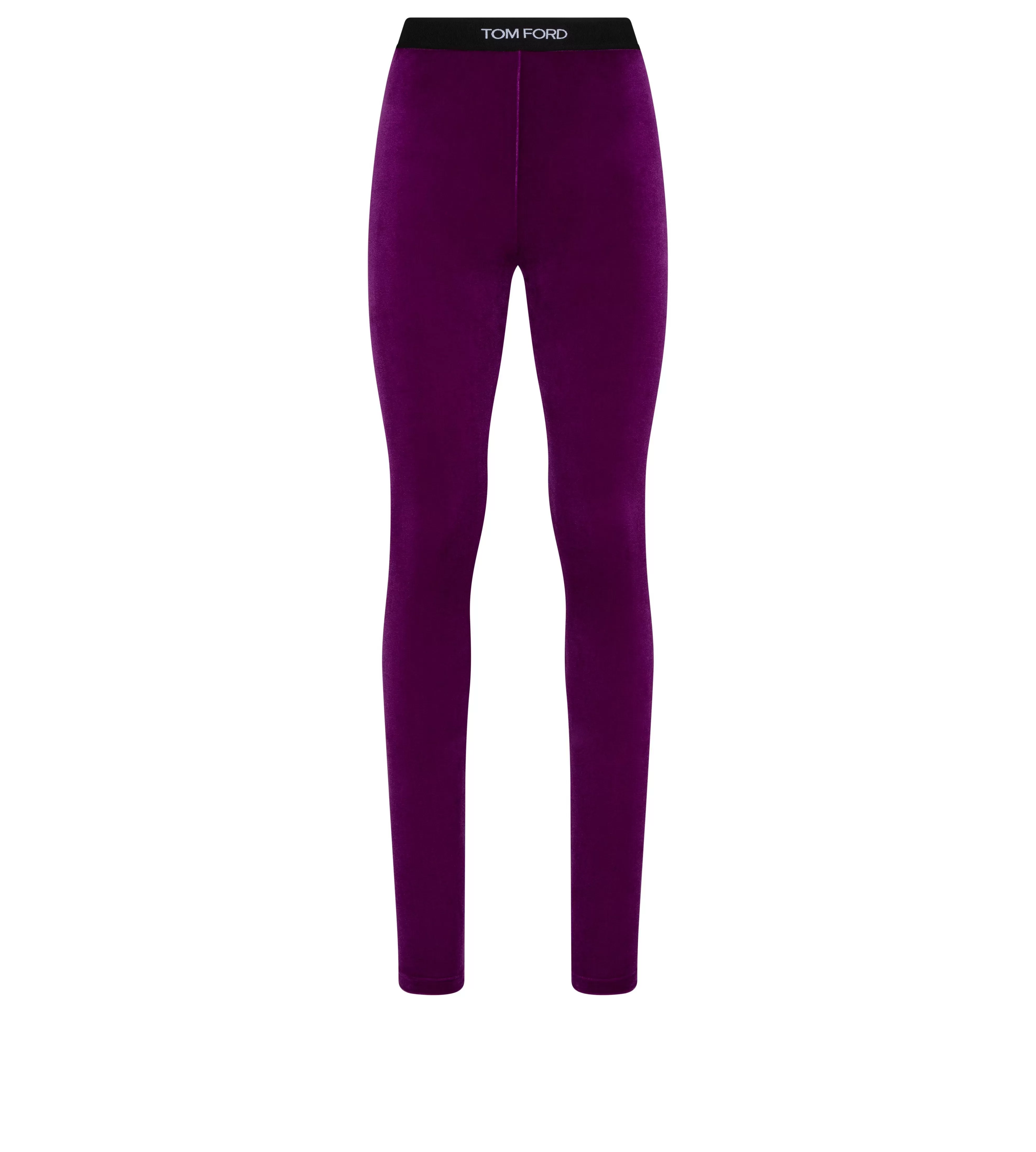 TOM FORD STRETCH VELVET SIGNATURE LEGGINGS SUGAR PLUM^WOMEN Pants & Shorts