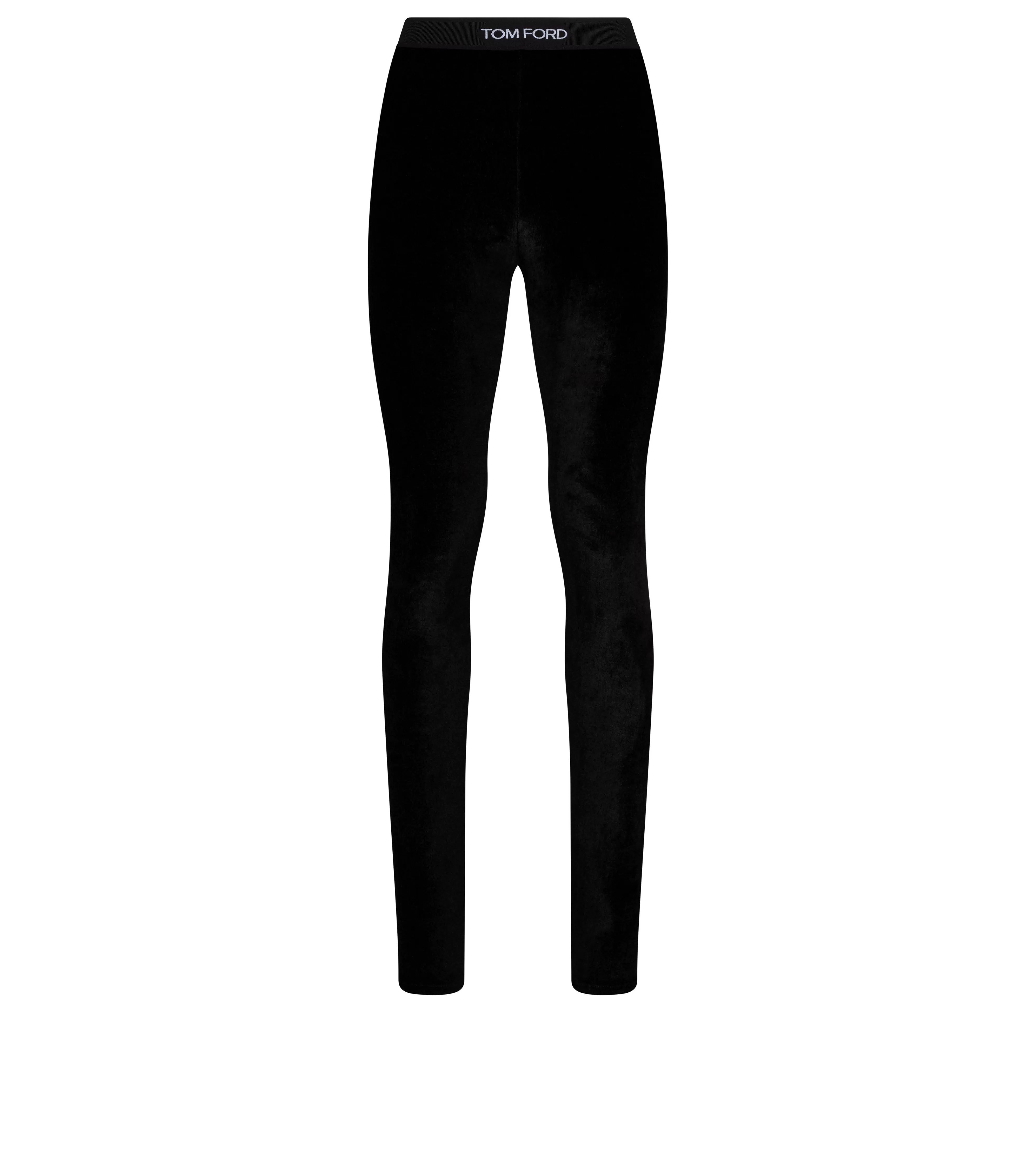 TOM FORD STRETCH VELVET SIGNATURE LEGGINGS BLACK^WOMEN | WOMEN Pants & Shorts | Leggings