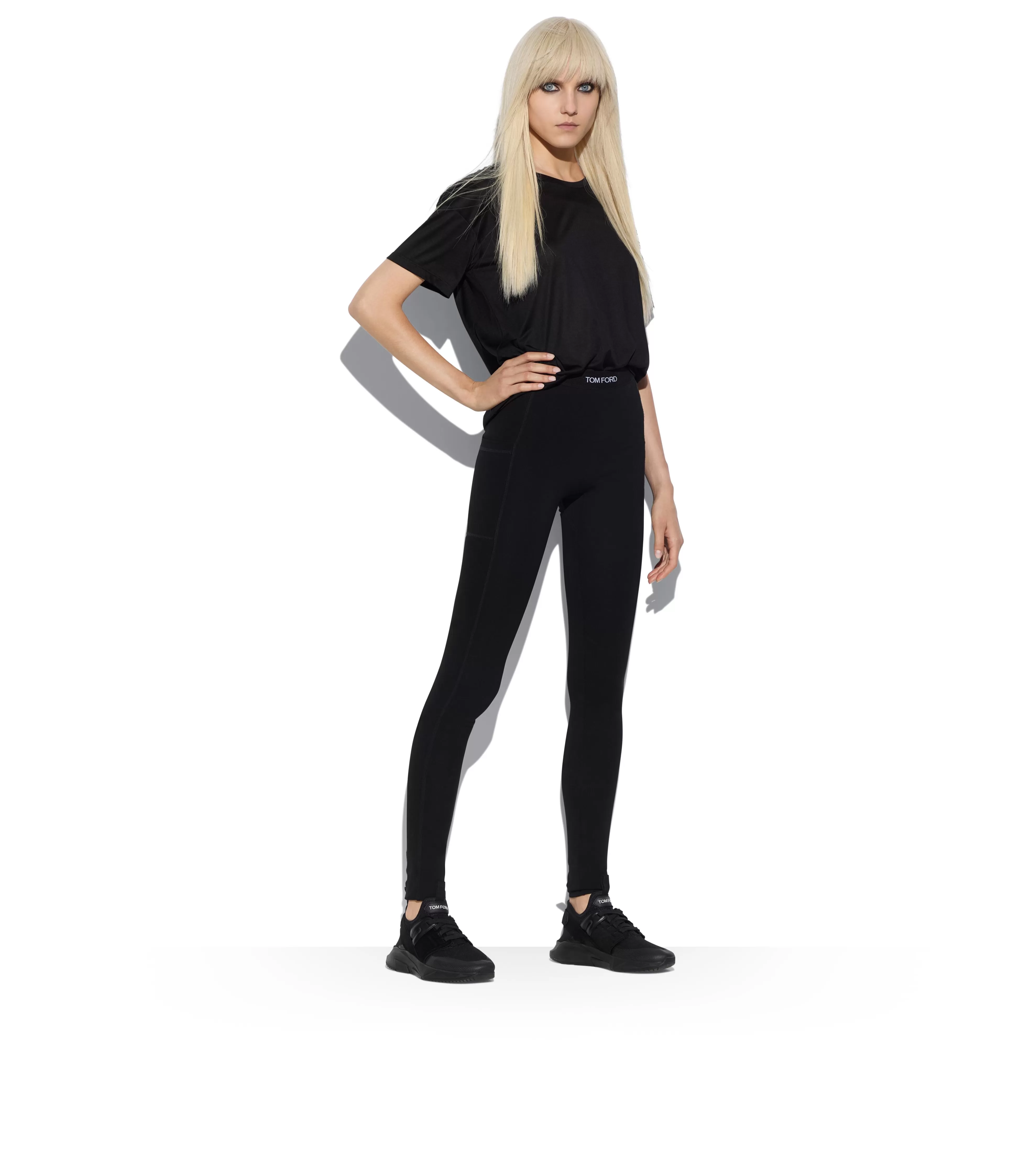 TOM FORD STRETCH VISCOSE LEGGINGS WITH SIDE POCKETS BLACK^WOMEN | WOMEN Leggings | Pants & Shorts