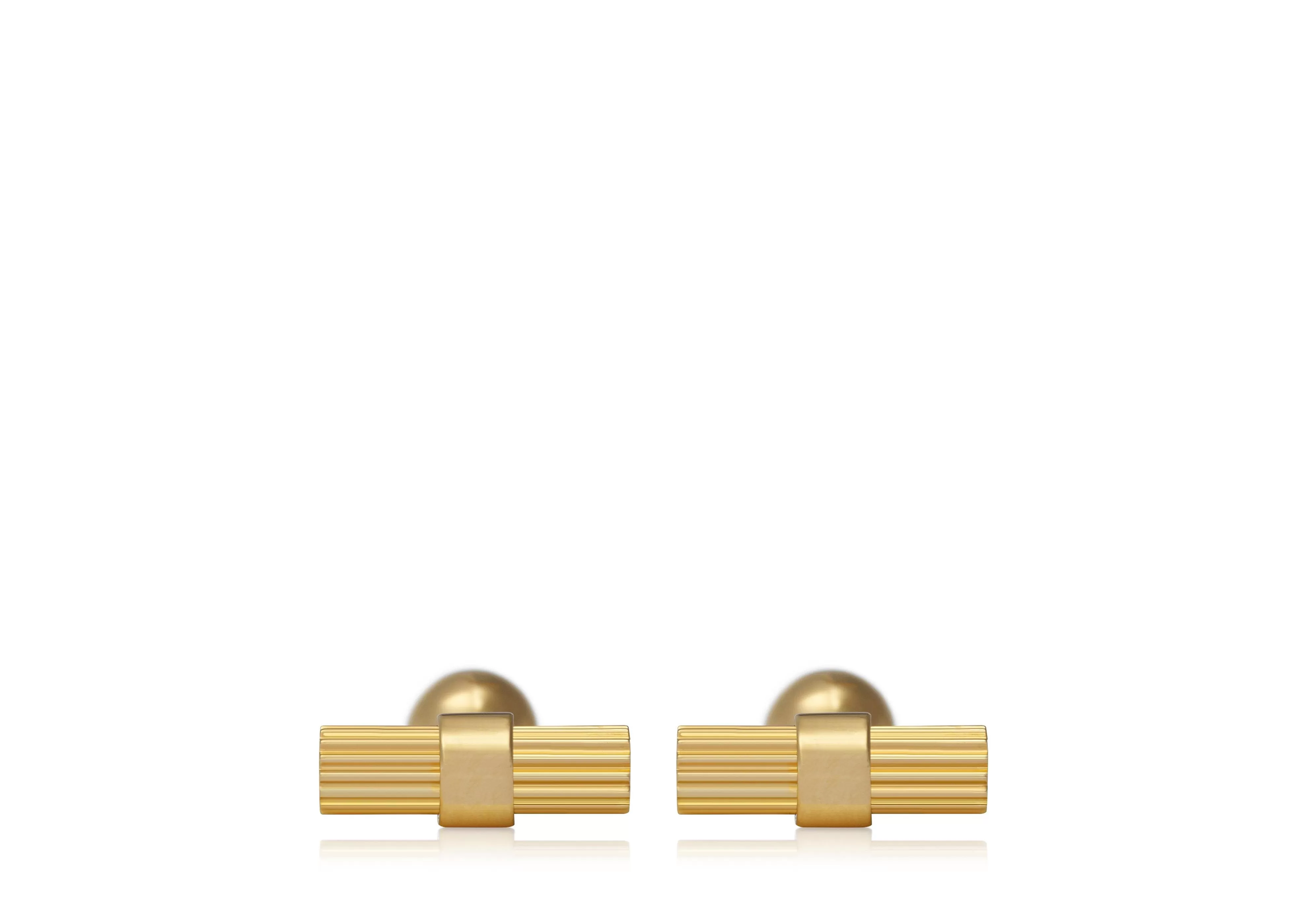 TOM FORD STRIPED T CUFFLINKS GOLD^MEN Jewelry