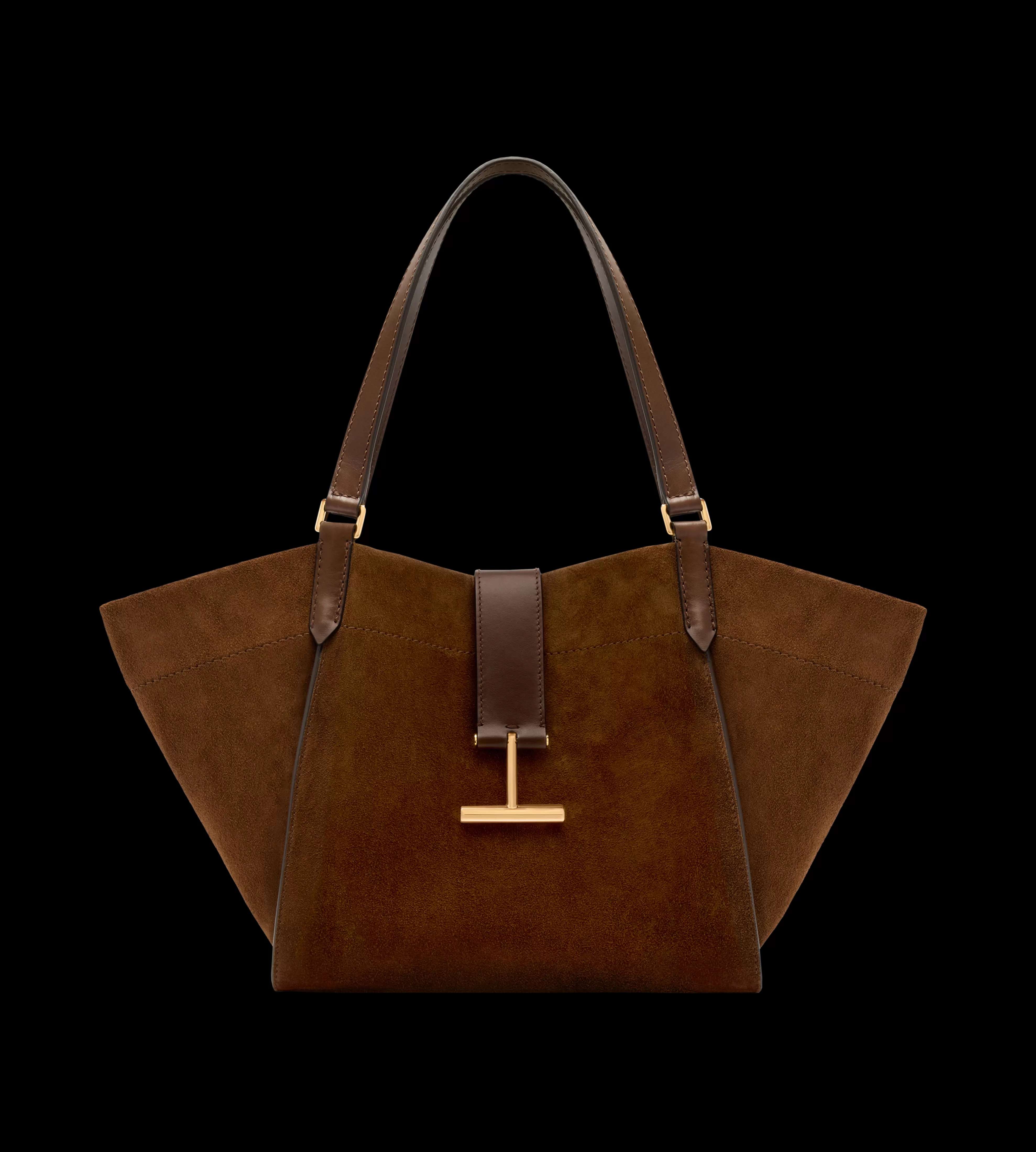 TOM FORD SUEDE AND LEATHER TARA MEDIUM TOTE WHISKY^WOMEN | WOMEN | WOMEN Totes | Shoulder Bags | SPRING 24