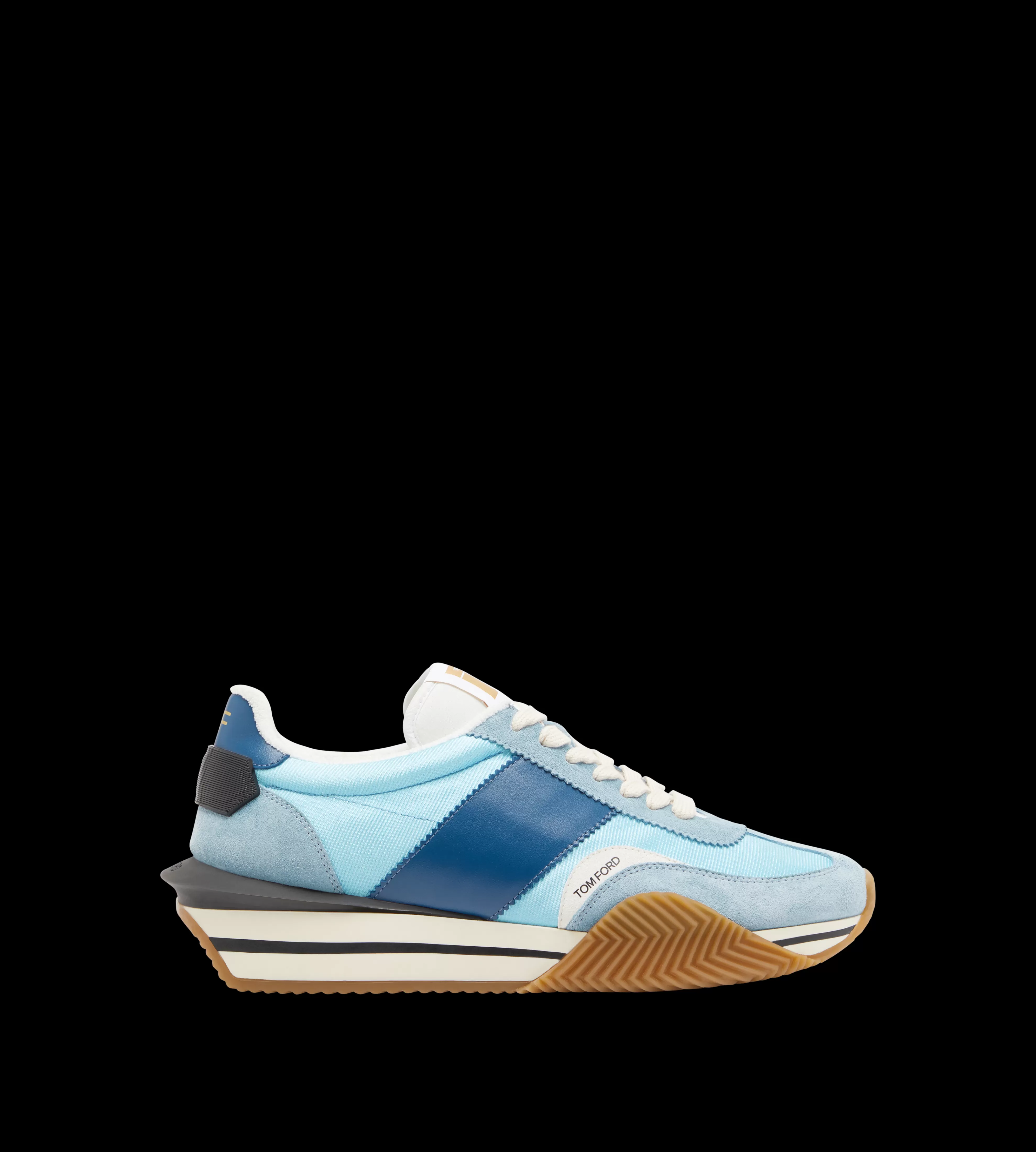 TOM FORD SUEDE AND LYCRA JAMES SNEAKER LIGHT BLUE + CREAM^MEN SPRING 24