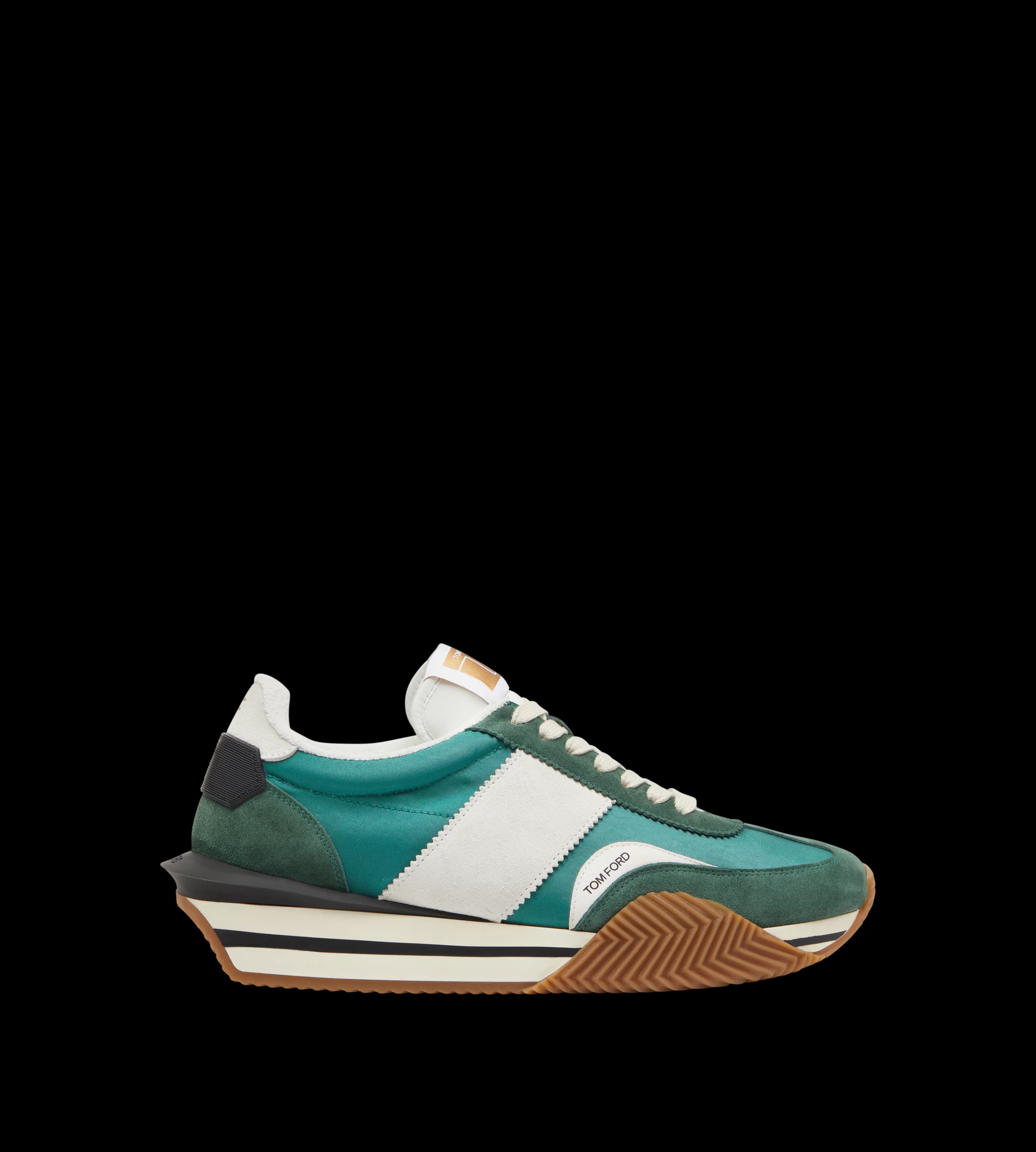 TOM FORD SUEDE AND TECHNICAL FABRIC JAMES SNEAKER PINE GREEN^MEN Sneakers