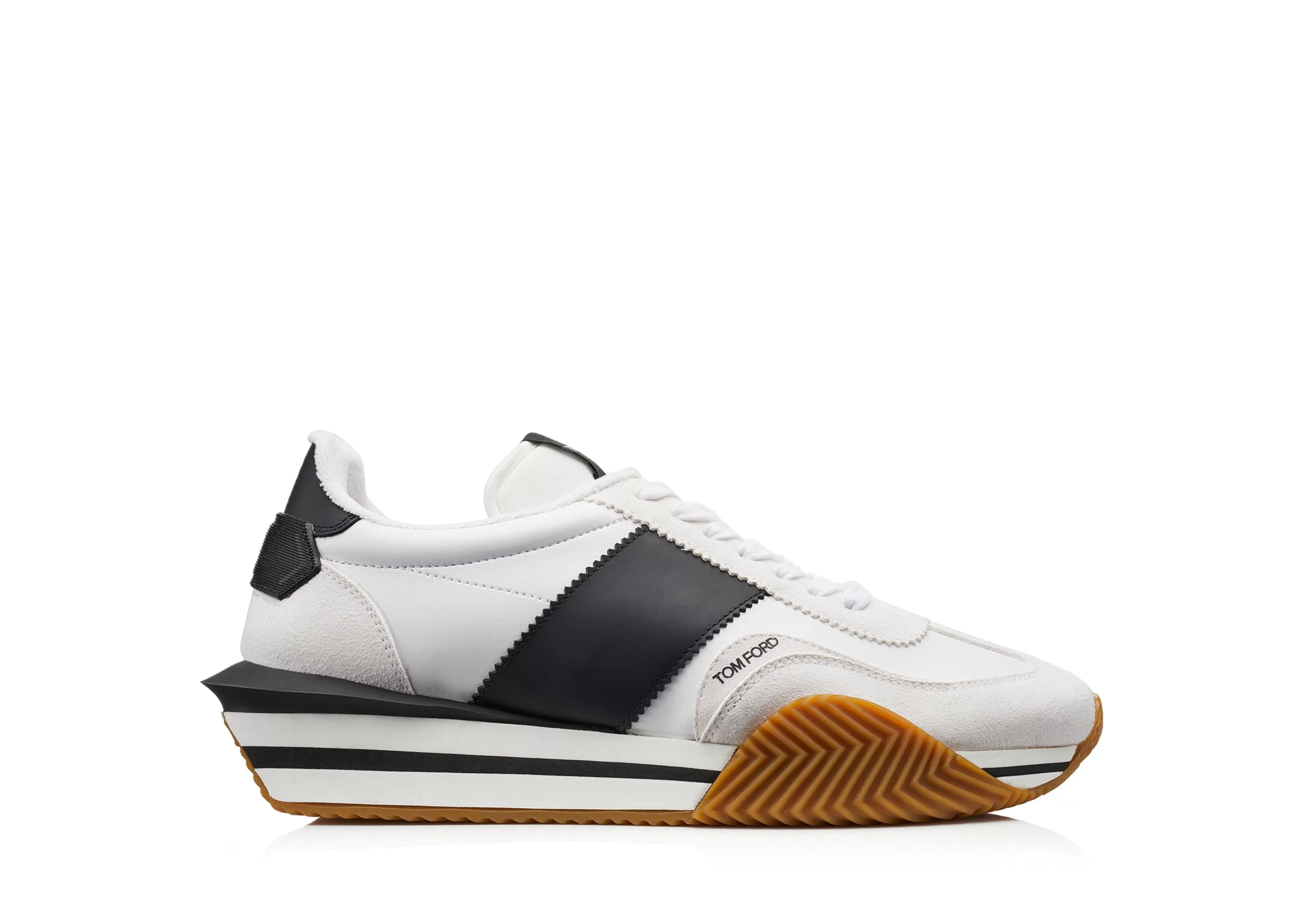 TOM FORD SUEDE ECO-FRIENDLY MATERIAL JAMES SNEAKER WHITE/BLACK + CREAM^MEN | MEN Sneakers | JETSETTER EDIT