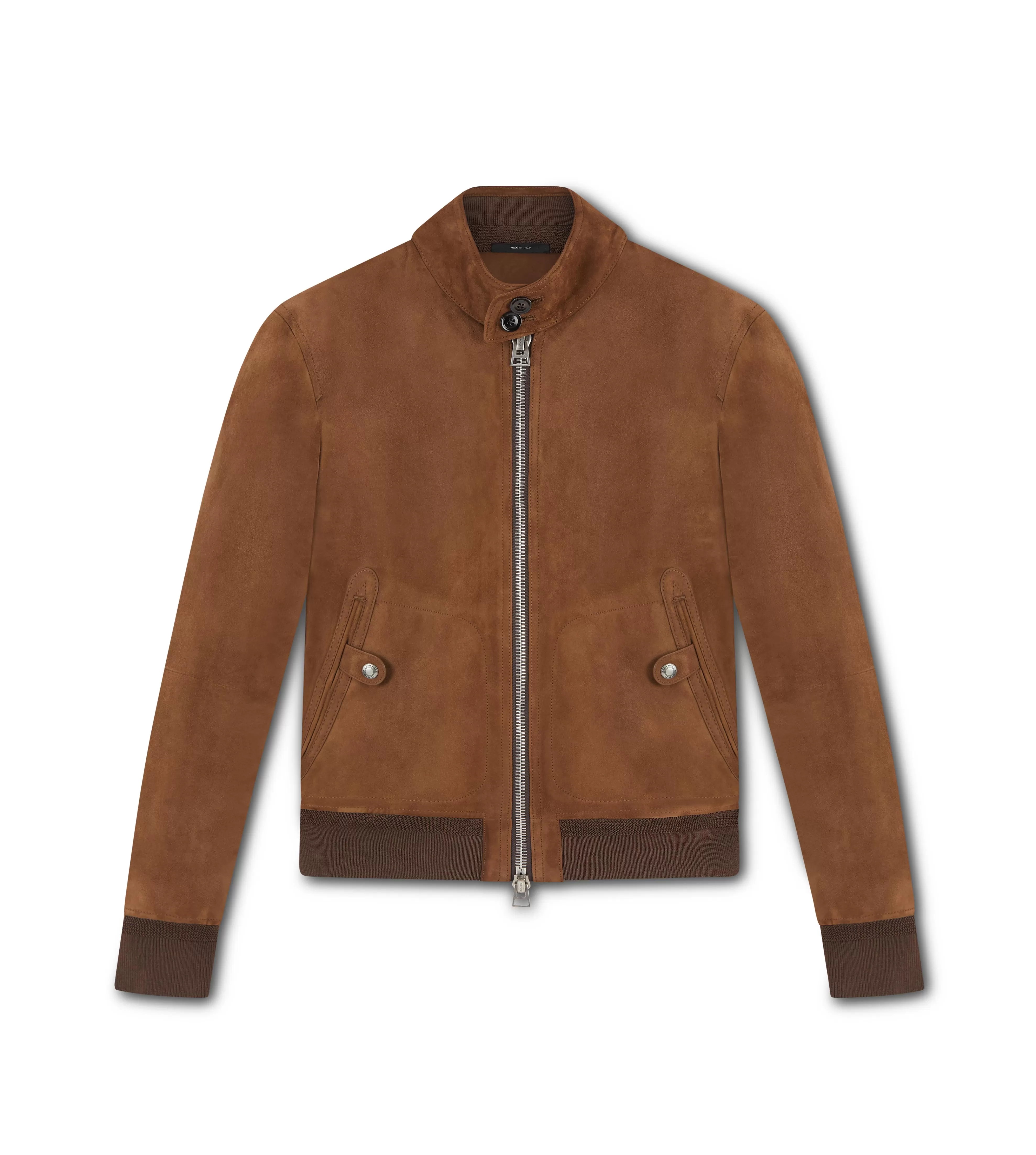 TOM FORD SUEDE HARRINGTON JACKET BROWN^MEN Outerwear