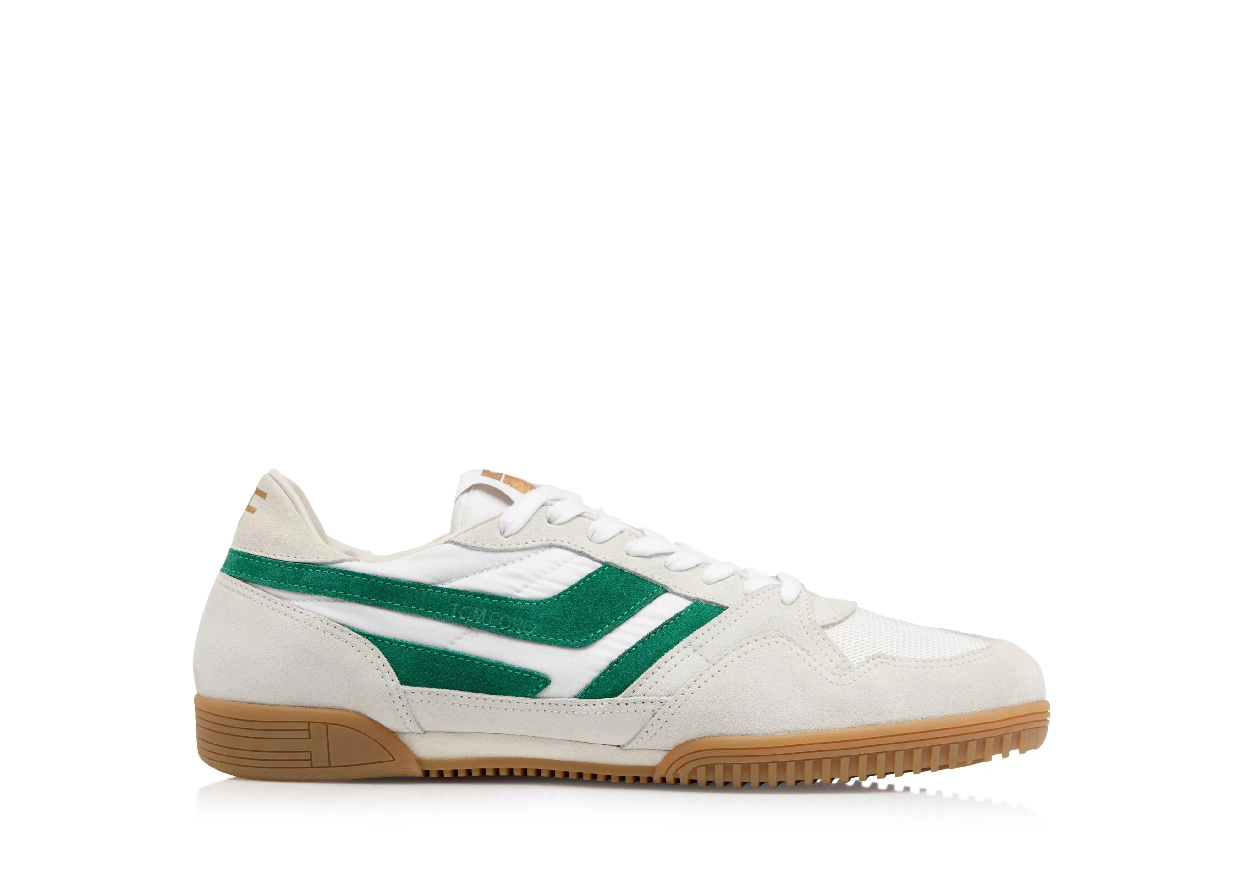 TOM FORD SUEDE JACKSON SNEAKER WHITE/GREEN + AMBER^MEN Sneakers