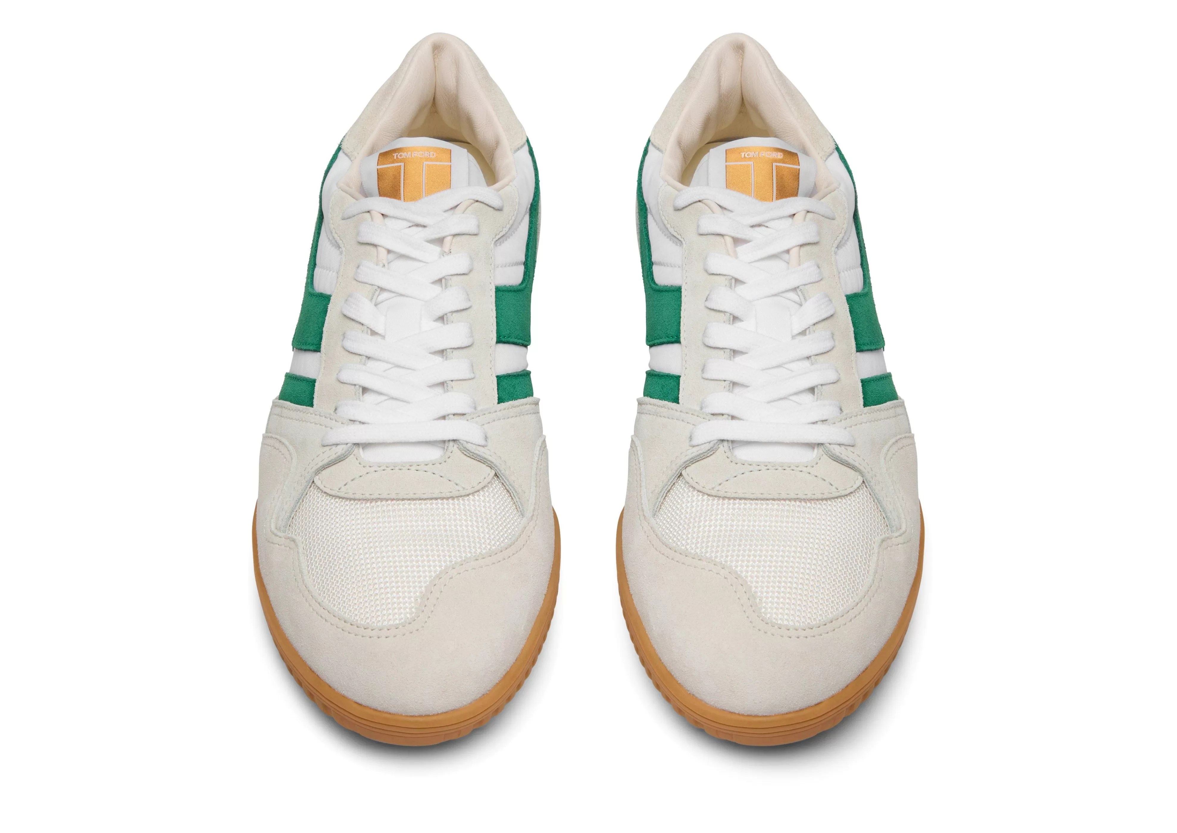 TOM FORD SUEDE JACKSON SNEAKER WHITE/GREEN + AMBER^MEN Sneakers