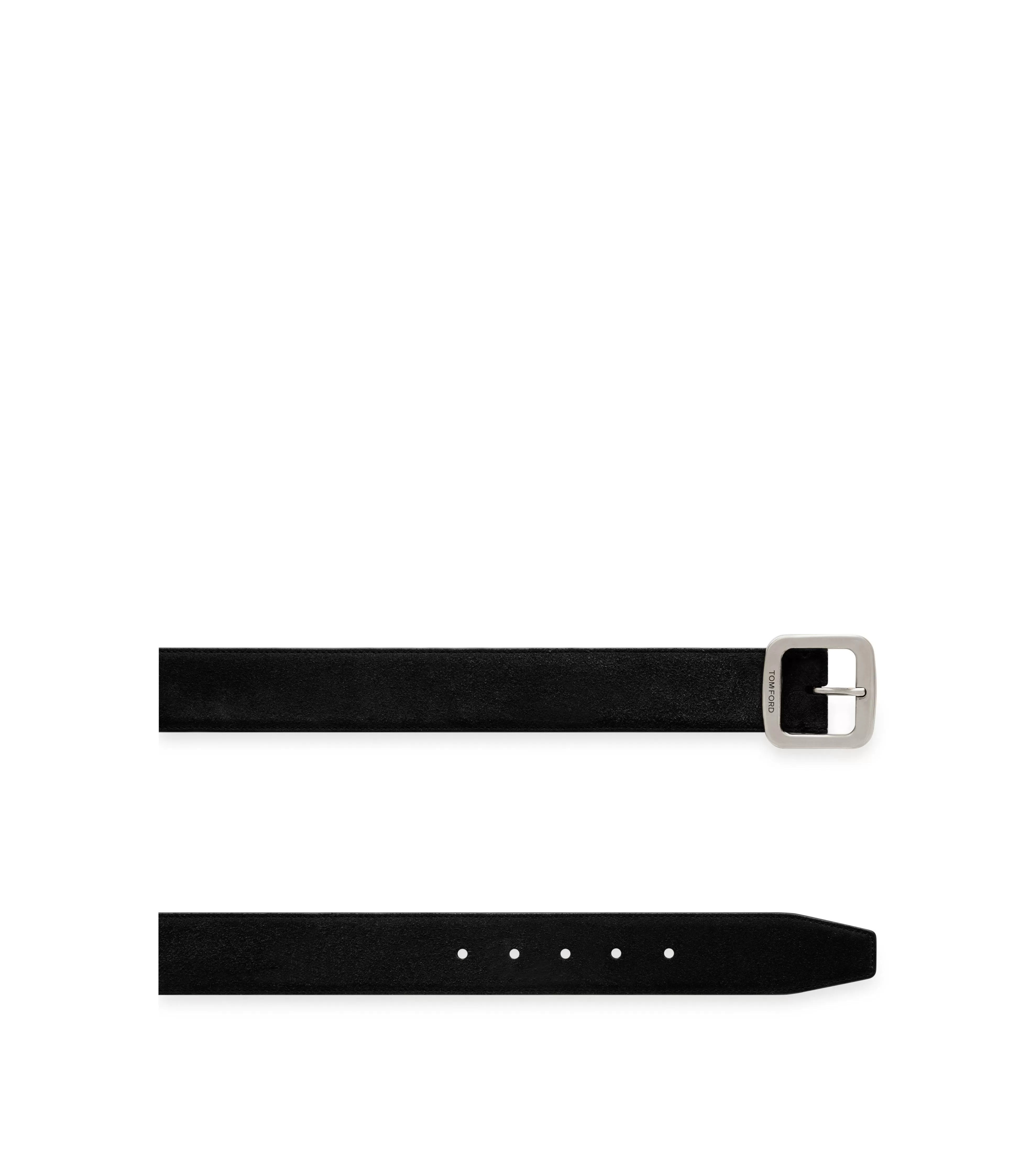 TOM FORD SUEDE SQUARE BELT BLACK^MEN | MEN Belts | SPRING 24