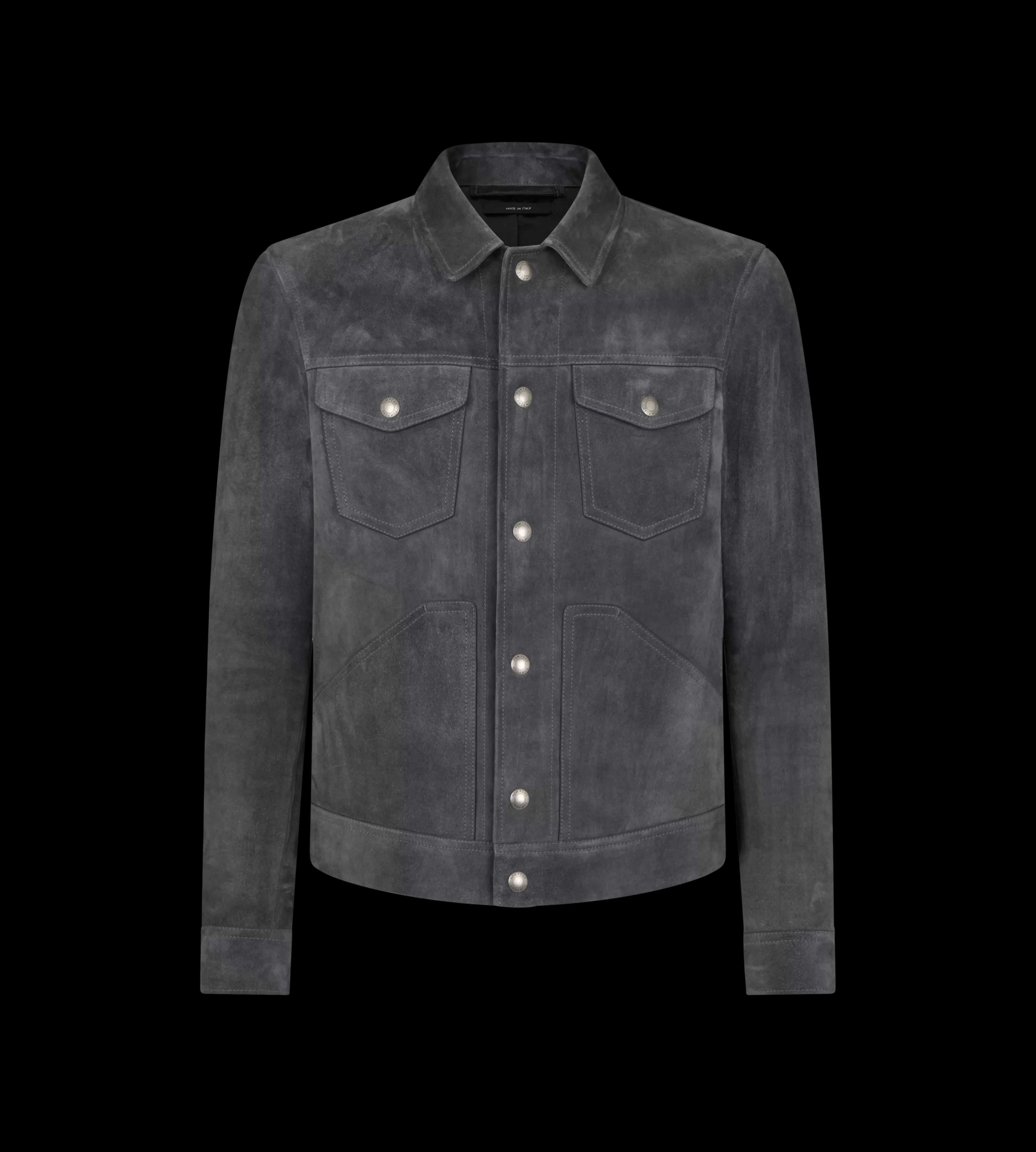 TOM FORD SUEDE WESTERN BLOUSON GREY^MEN SPRING 24