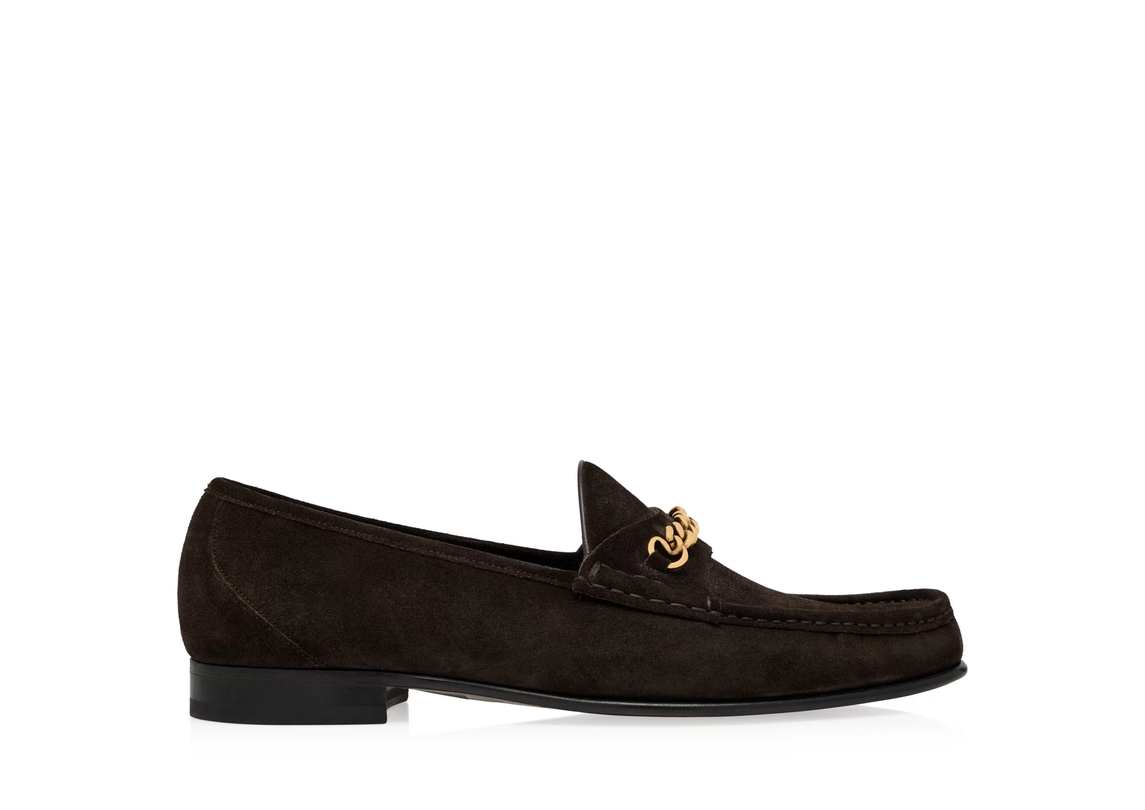 TOM FORD SUEDE YORK CHAIN LOAFER BROWN^MEN Loafers