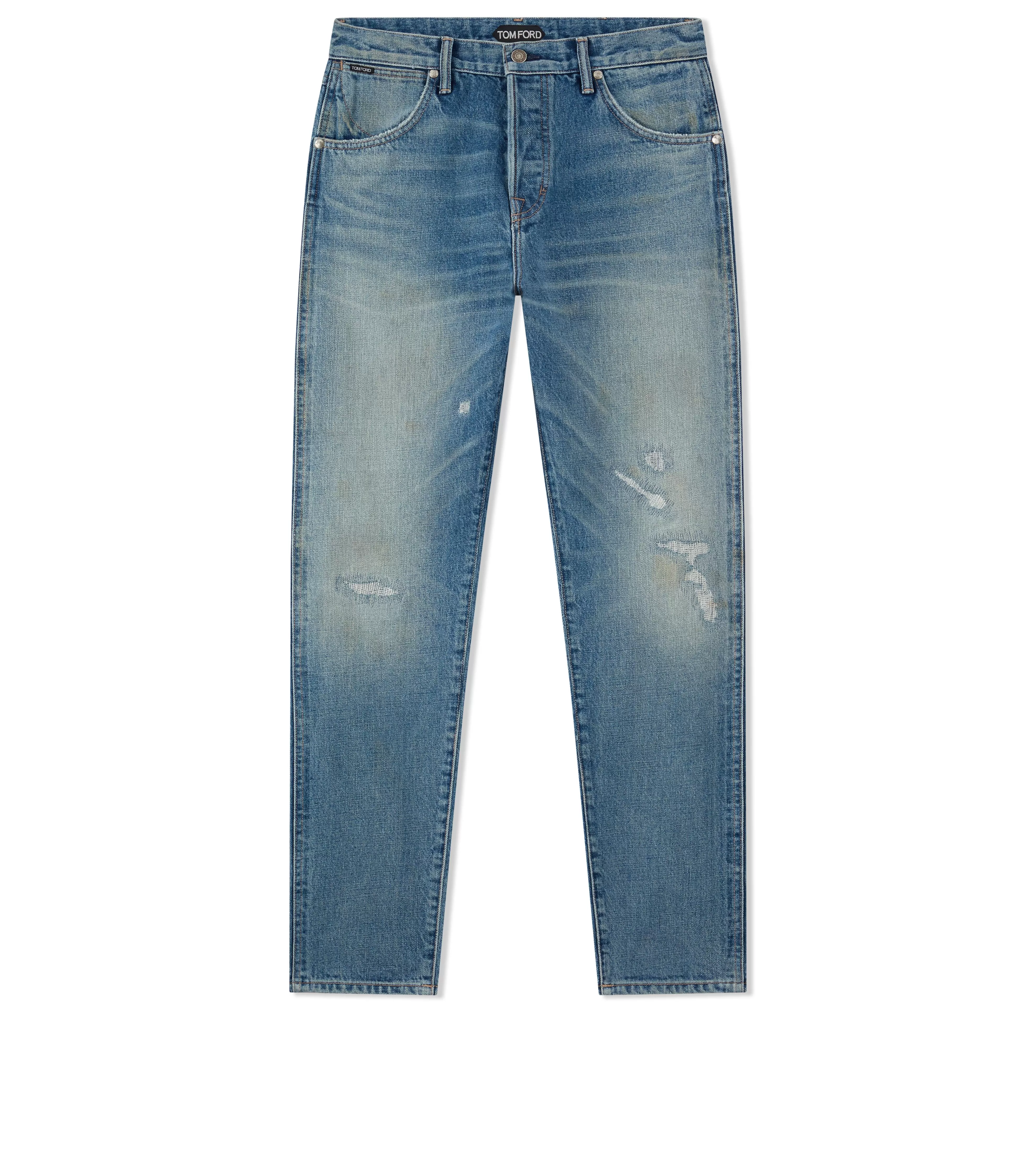 TOM FORD SUMMER BLUE TAPERED FIT JEANS REPAIRED SUMMER BLUE^MEN Jeans